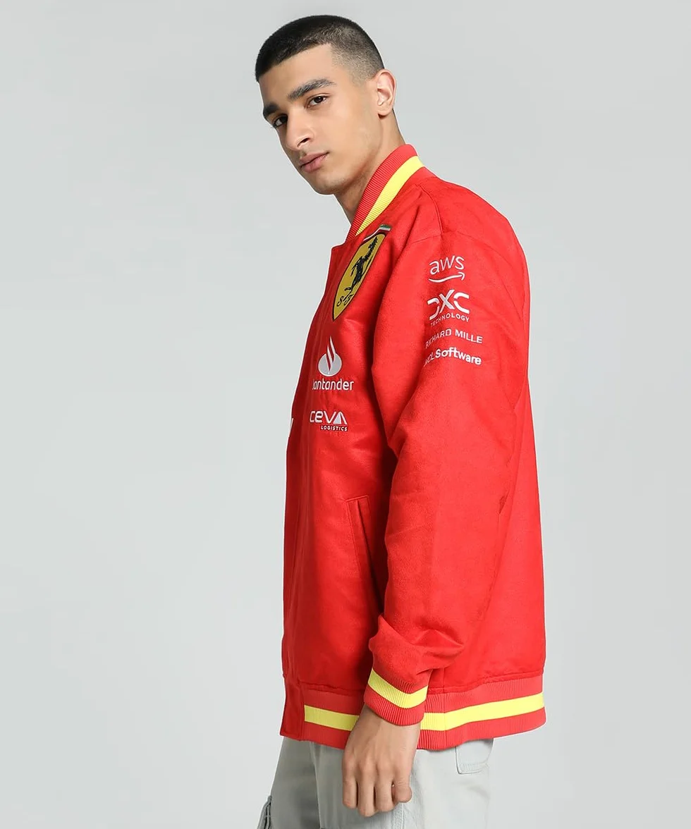 PUMA Scuderia Ferrari 2024 męska czerwona spalona kurtka kolegialna