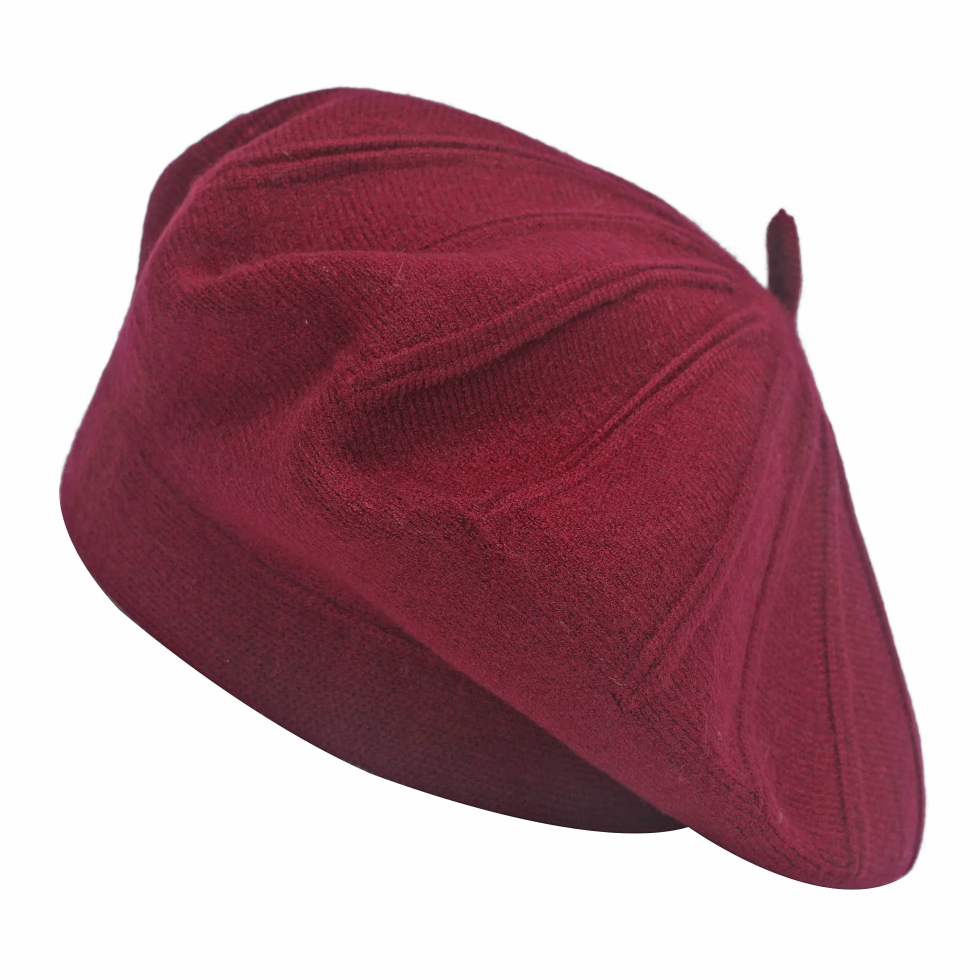 ZLYC Damski beret klasyczny, francuski, beret jednokolorowy, ciepły, burgund, jeden rozmiar