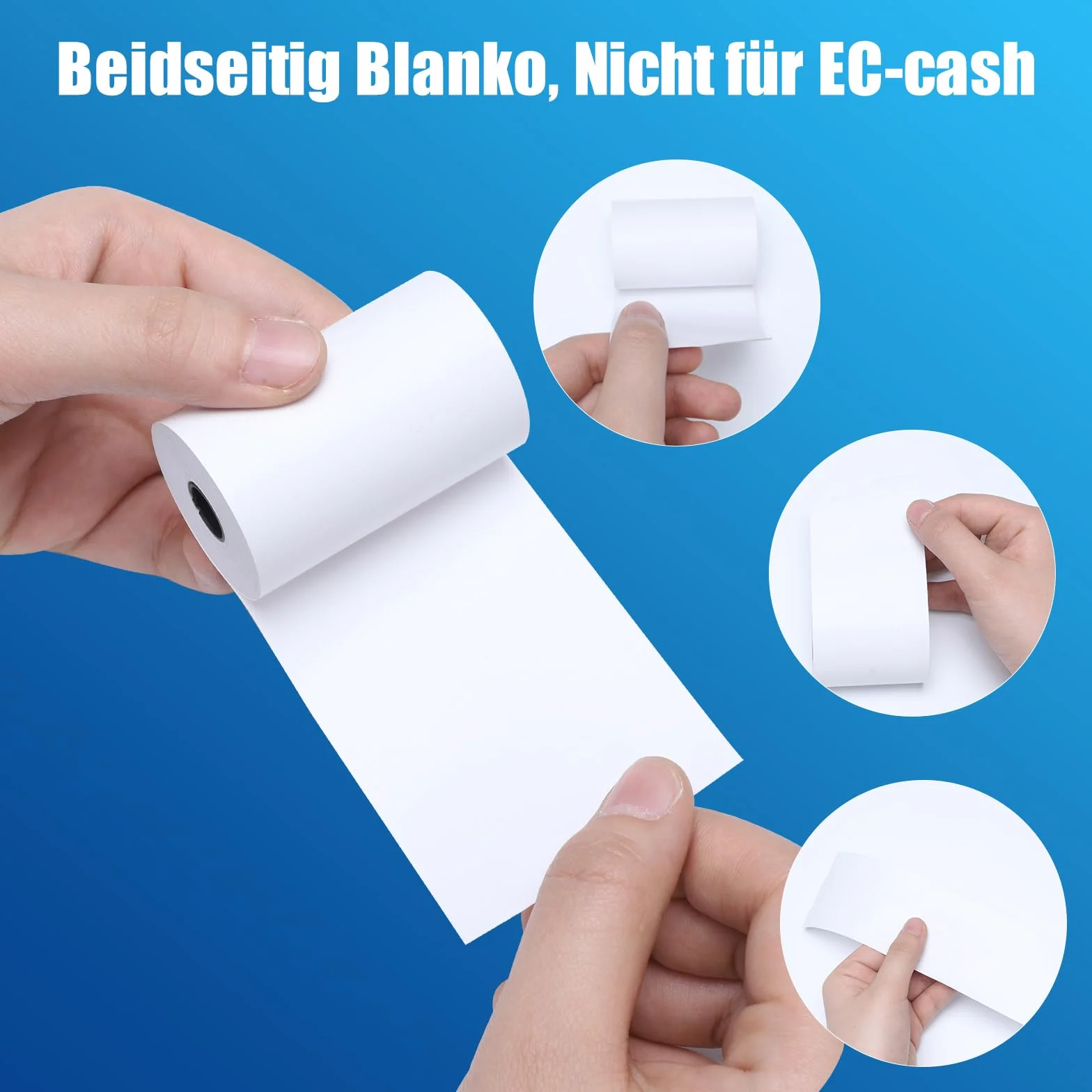 Rolki papieru termicznego EC, 15 rolek papieru termicznego 57 x 35 mm, rolki kasowe do czytników kart (14 m/rolki)