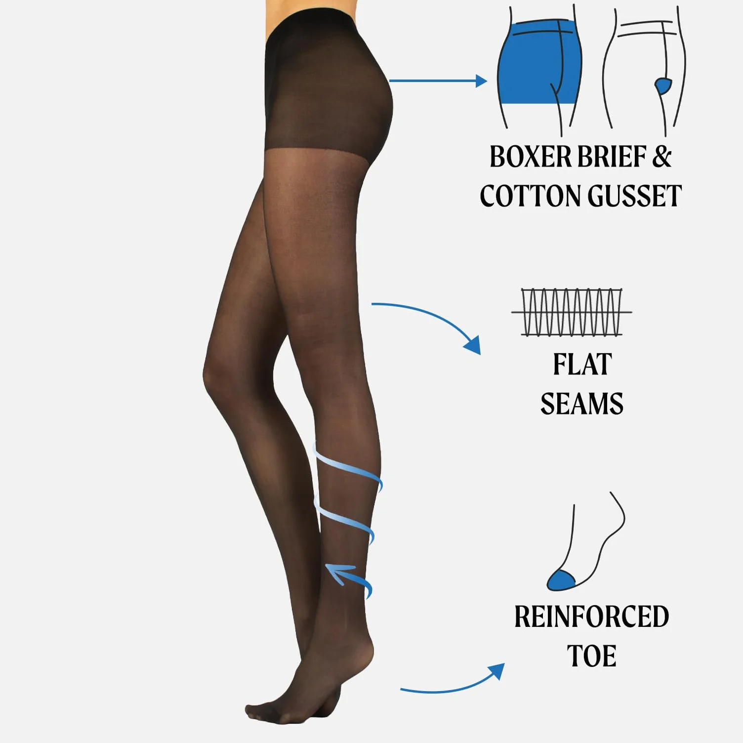 CALZITALY Kompresja Kobiety Calzitaly 2 Pairs Support Medium Compression Tights 8 Mm/Hg | Energizing Sheer Pantyhose | Skin, Black | S, M, L, Xl | 40 Den | Made in Italy (2 w zestawie)