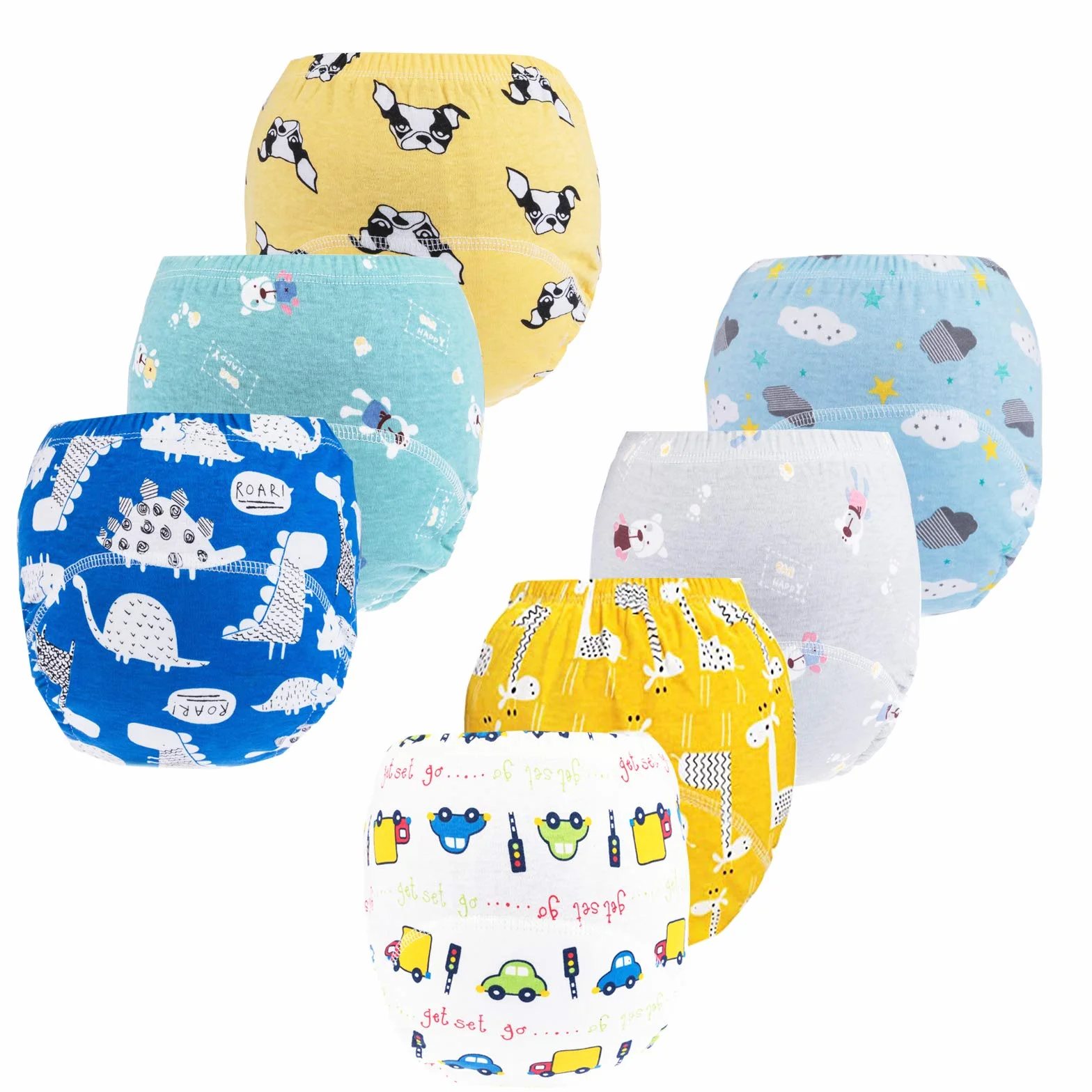 JackLoveBriefs 10 sztuk, 10 sztuk, spodnie treningowe dla chłopców i dziewczynek, do nauki wzorów, bielizna treningowa, spodnie 2-5T, NIEBIESKI, 2-3 Years