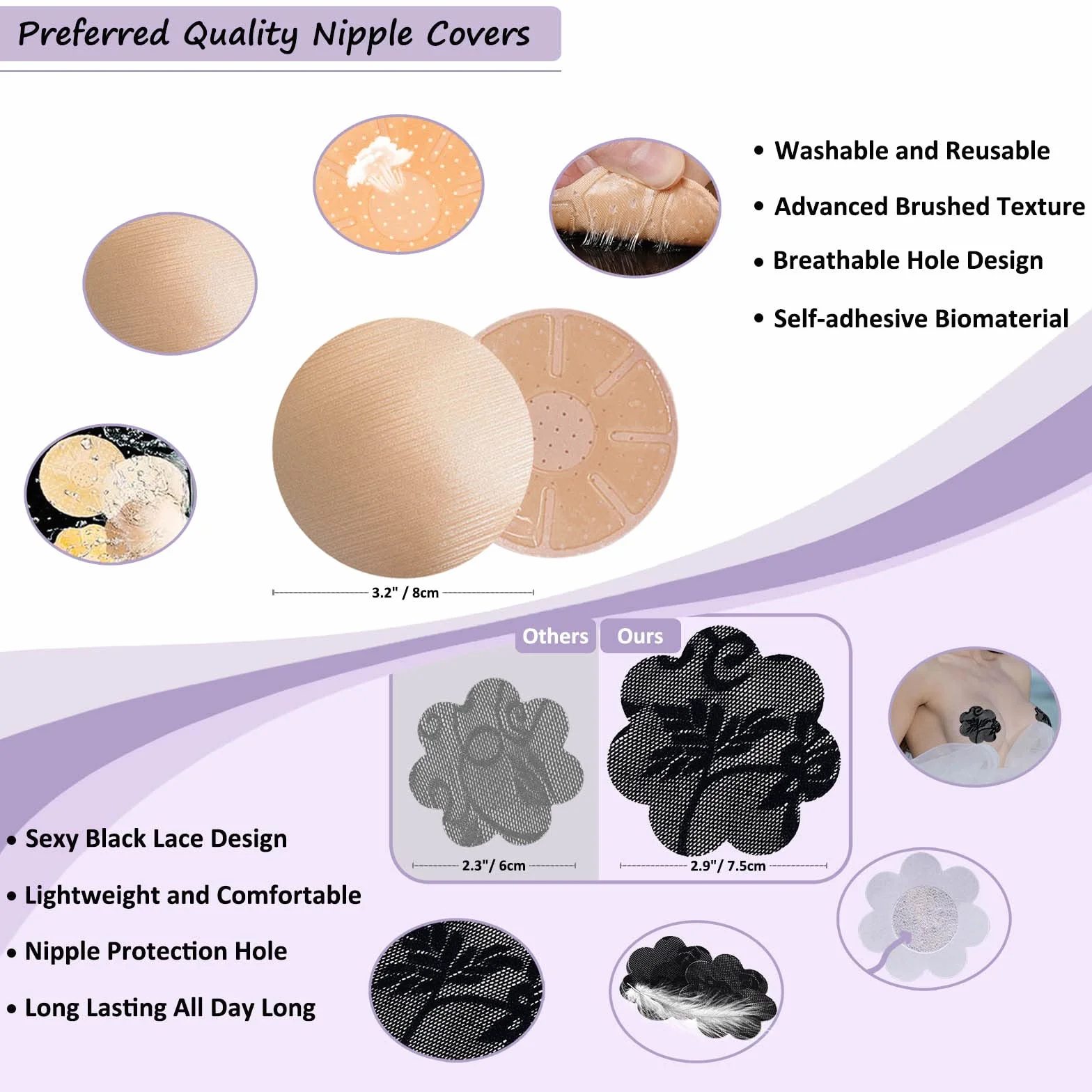 Boob Tape Set - Boobytape for Breast Lift and Nipple Covers for Women - Instant Lifting Boobytape for Breast Lift Plus Size and Good Lines Boobytape