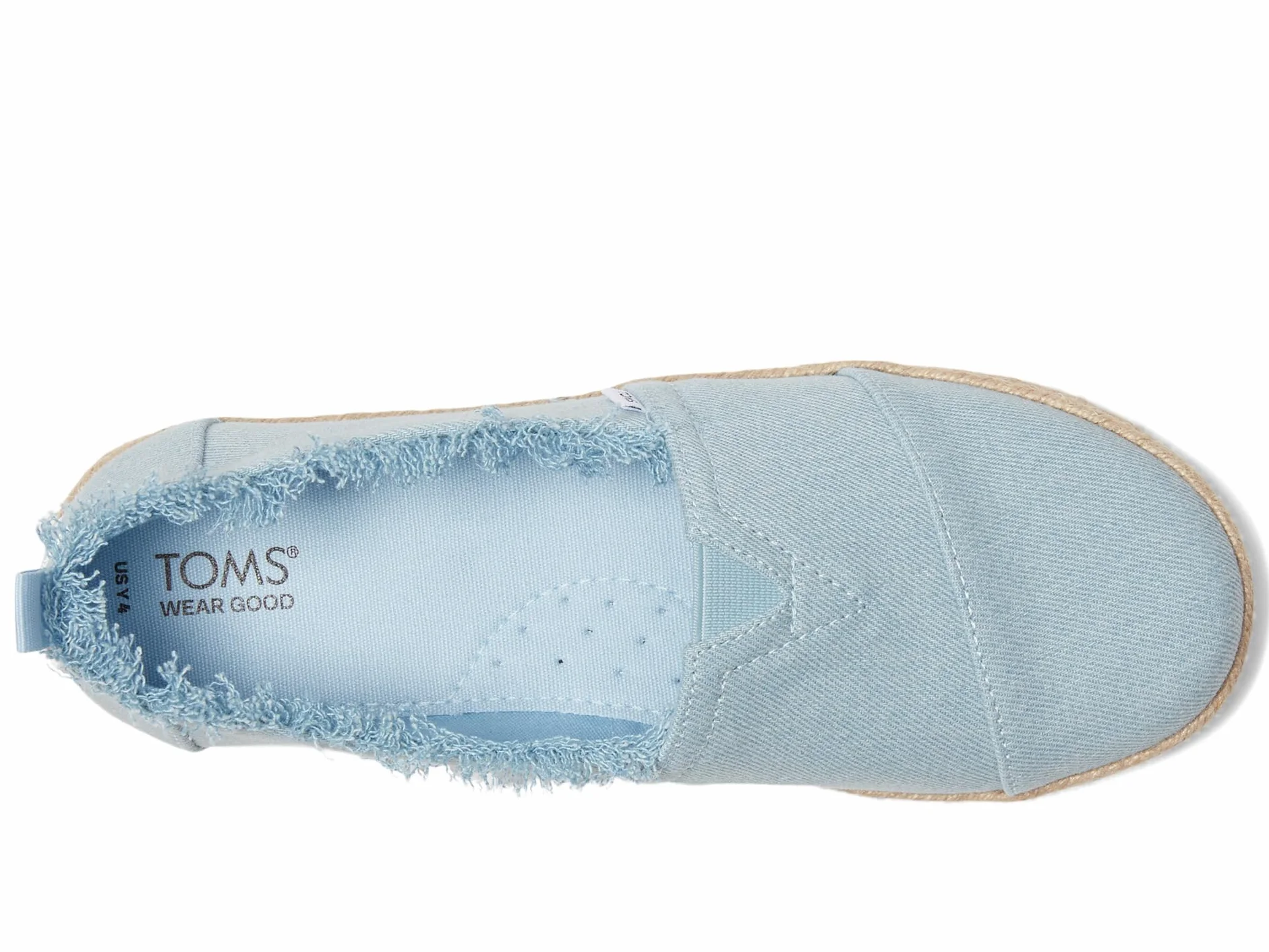 TOMS Alpargata Lina Loafer Płaski, Pastelowy Niebieski Sprany Denim, 11 UK Dziecko, Pastelowy niebieski sprany dżins, 11 UK Child