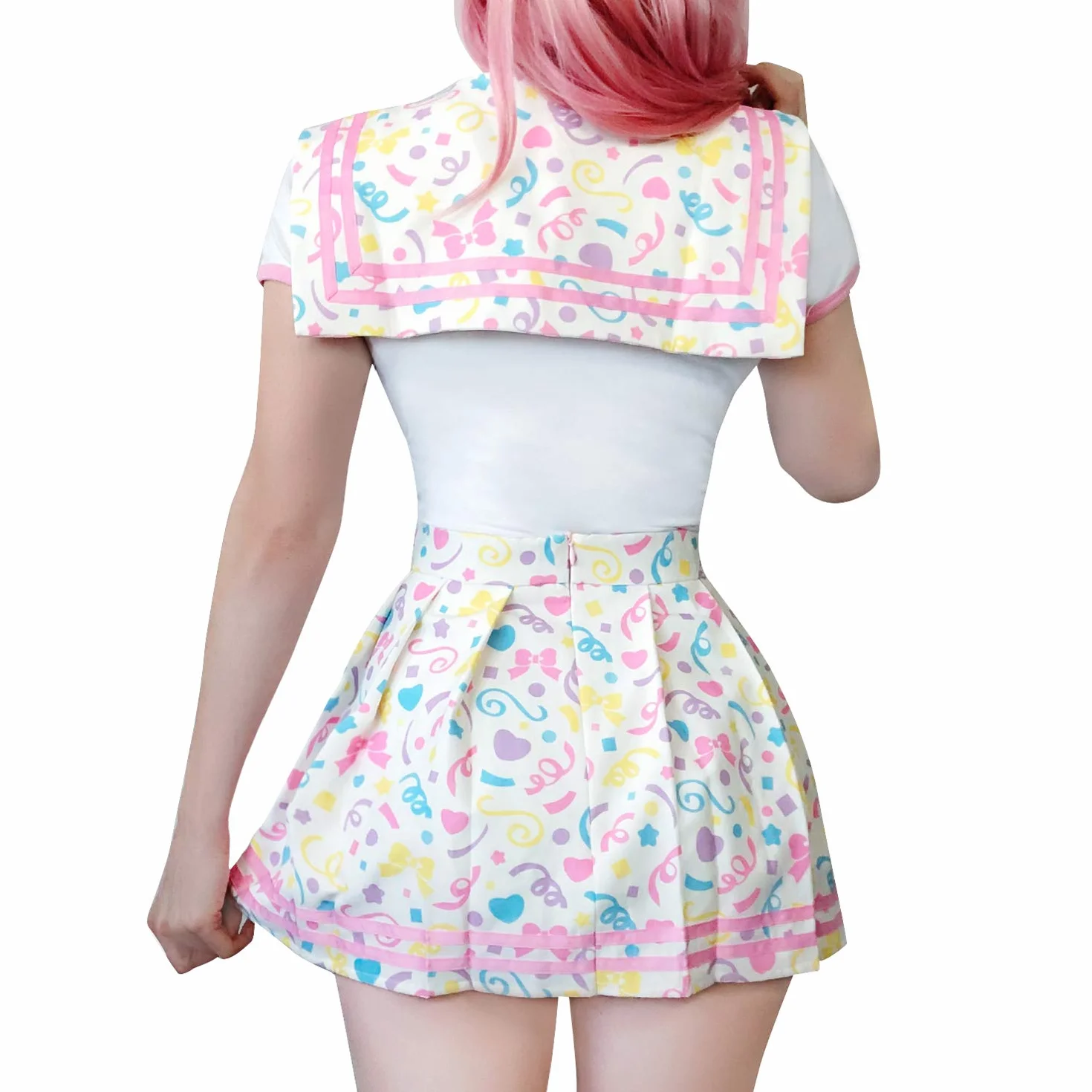 LittleForBig Bawełniany Romper Onesie Piżama Bodysuit - Klasyczny japoński komplet spódniczki Onesie dla dziewczynek w wieku szkolnym Kolor M
