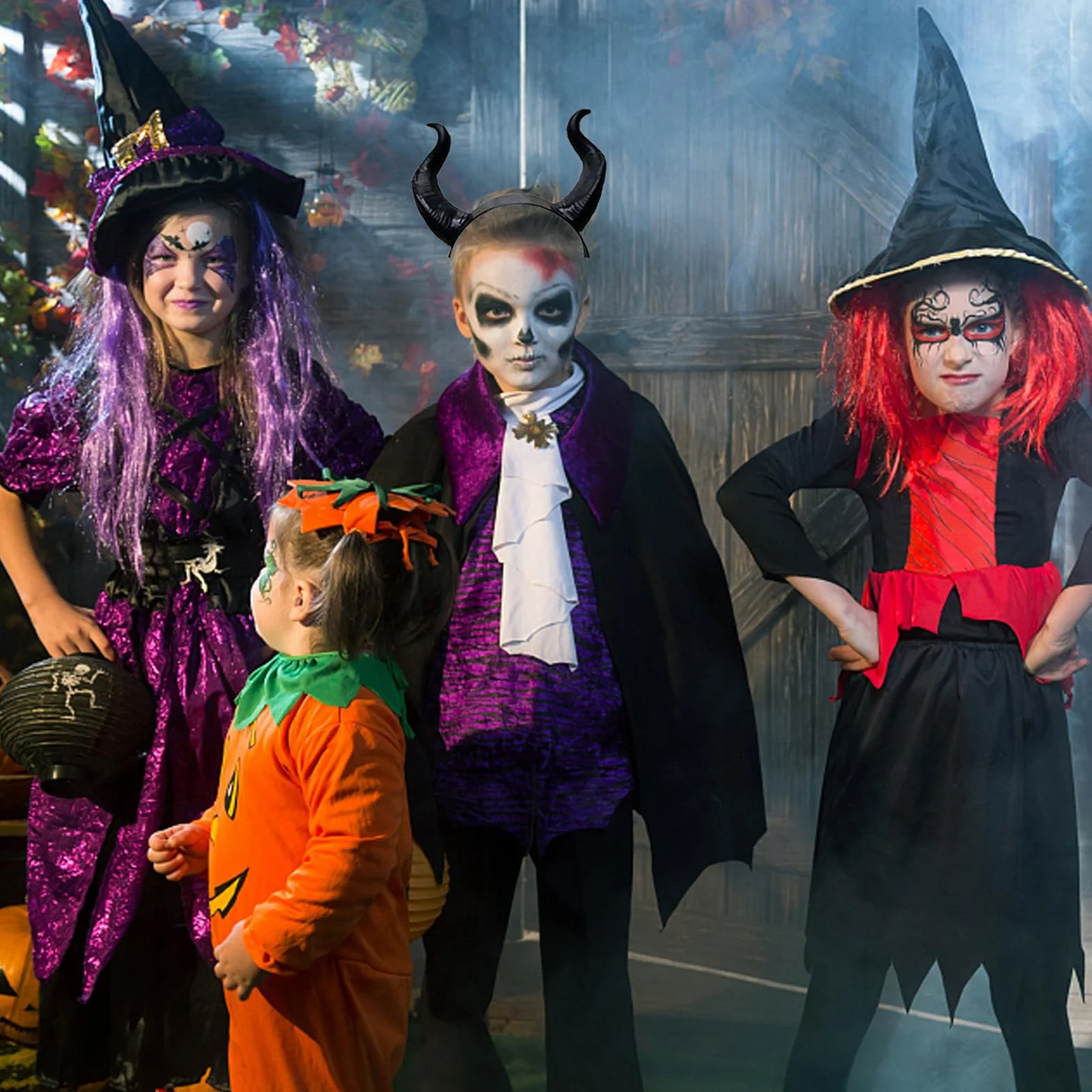 Funmo Ozdoba na głowę z rogiem krowiego, na Halloween, do kostiumu, na imprezę, demon, z rogiem krowy, jednokolorowa, prosta opaska na włosy, czarna opaska na włosy, śmieszna opaska na włosy