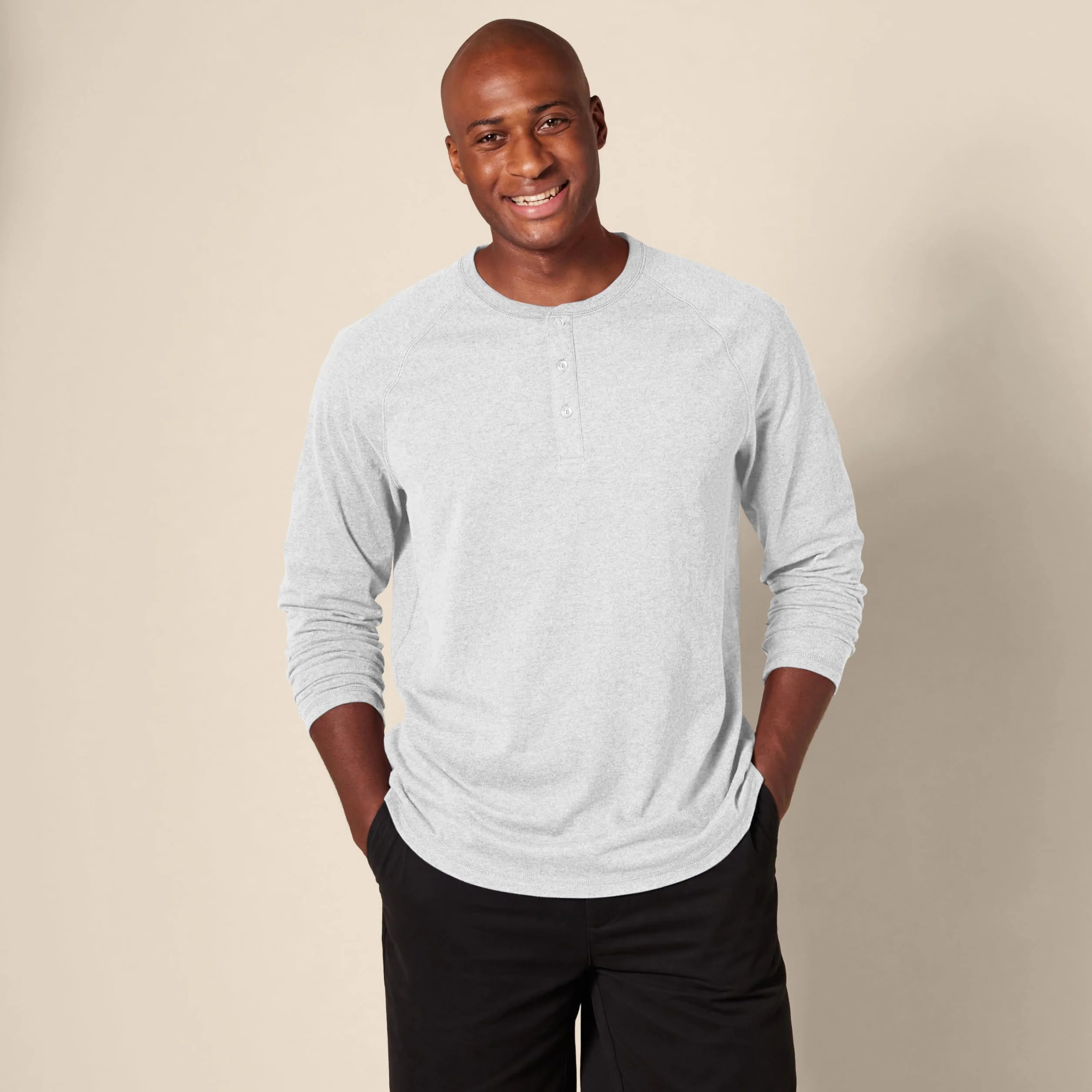 Amazon Essentials Mężczyźni Koszula henley z długim rękawem slim fit