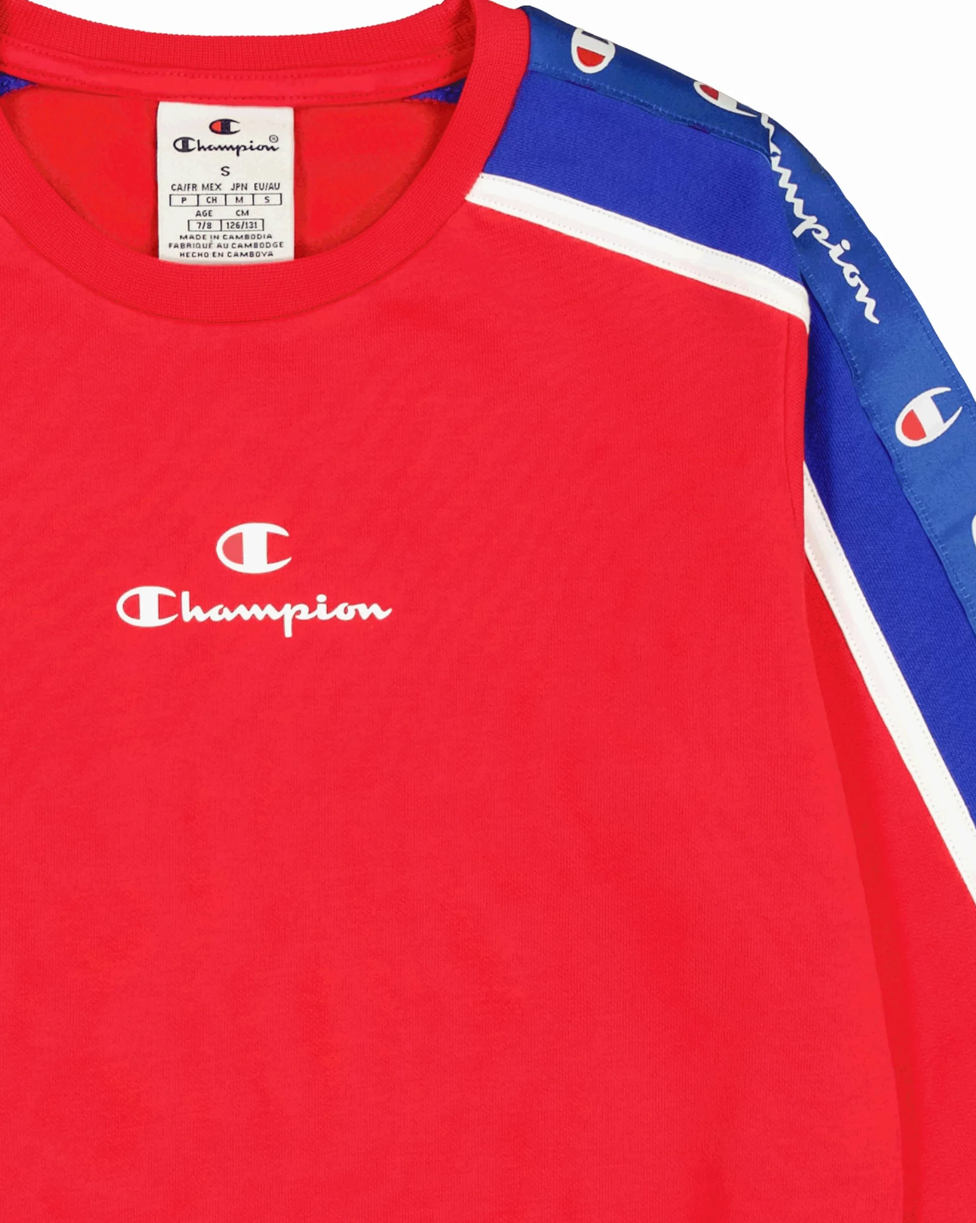 Champion Bluza dziecięca, Vermillion/Deep Blue (Crd/Bai/Wht), 3-4 anni