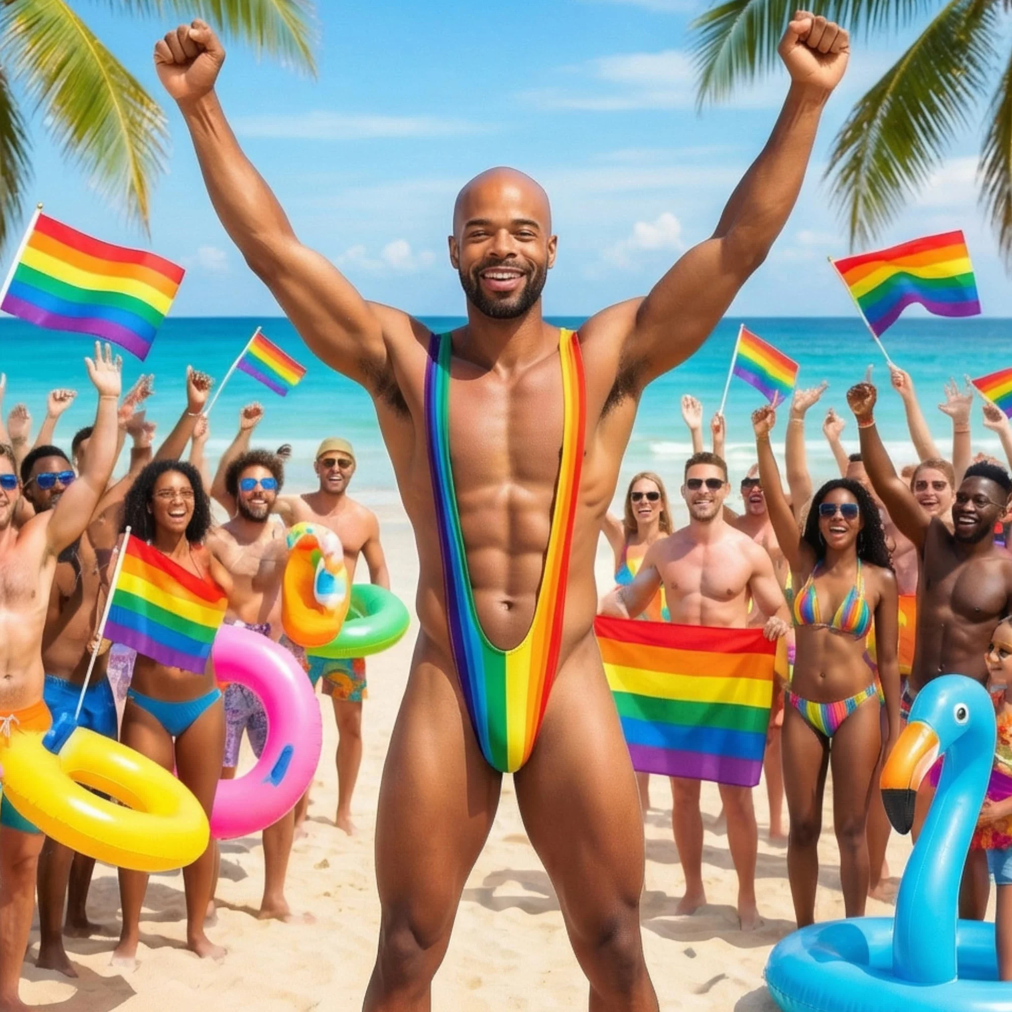 Zabawna impreza męski strój kąpielowy "Mankini" - wysokie majtki męskie dla odważnych - rozmiar uniwersalny