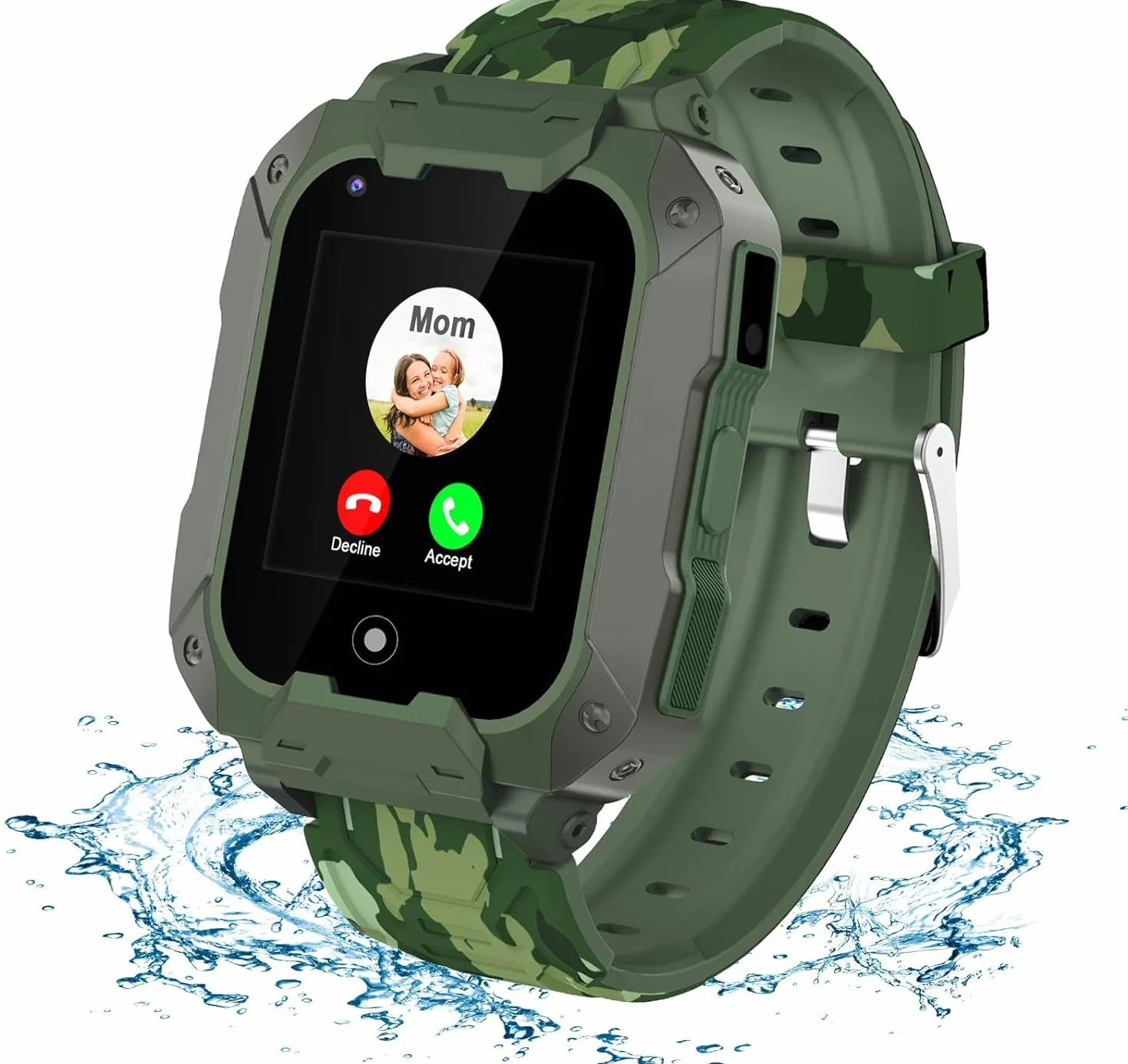 OKYUK Smartwatch 4G dla dzieci – zegarek chłopięcy i dziewczęcy z trackerem GPS, 2-drożne połączenia, rozmowy głosowe i wideo, SOS WLAN, modny smartwatch na urodziny studenta