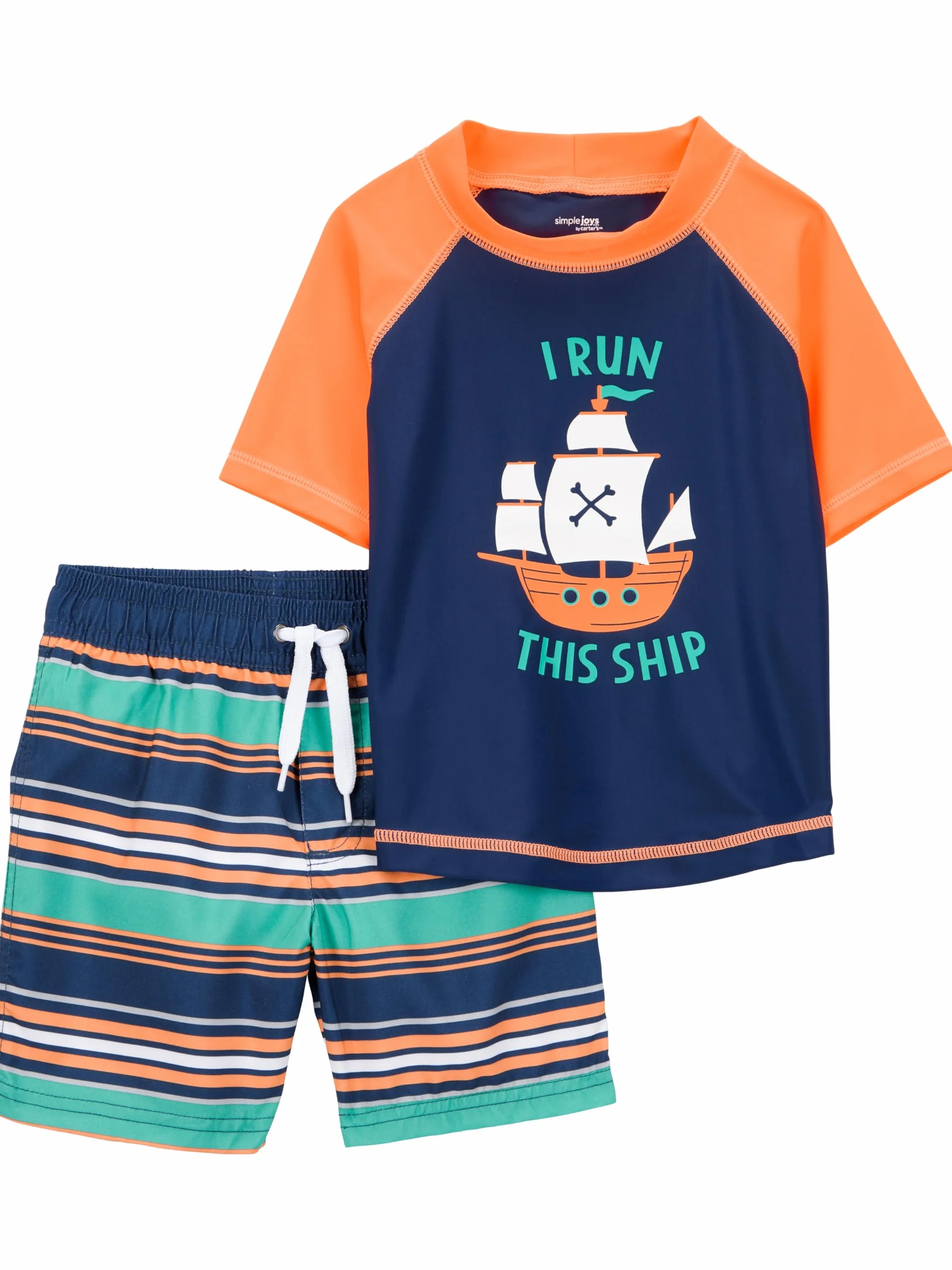 Simple Joys by Carter's Rash Guard — zestaw Chłopcy 2-piece Swimsuit Trunk and Rashguard (2 w zestawie)