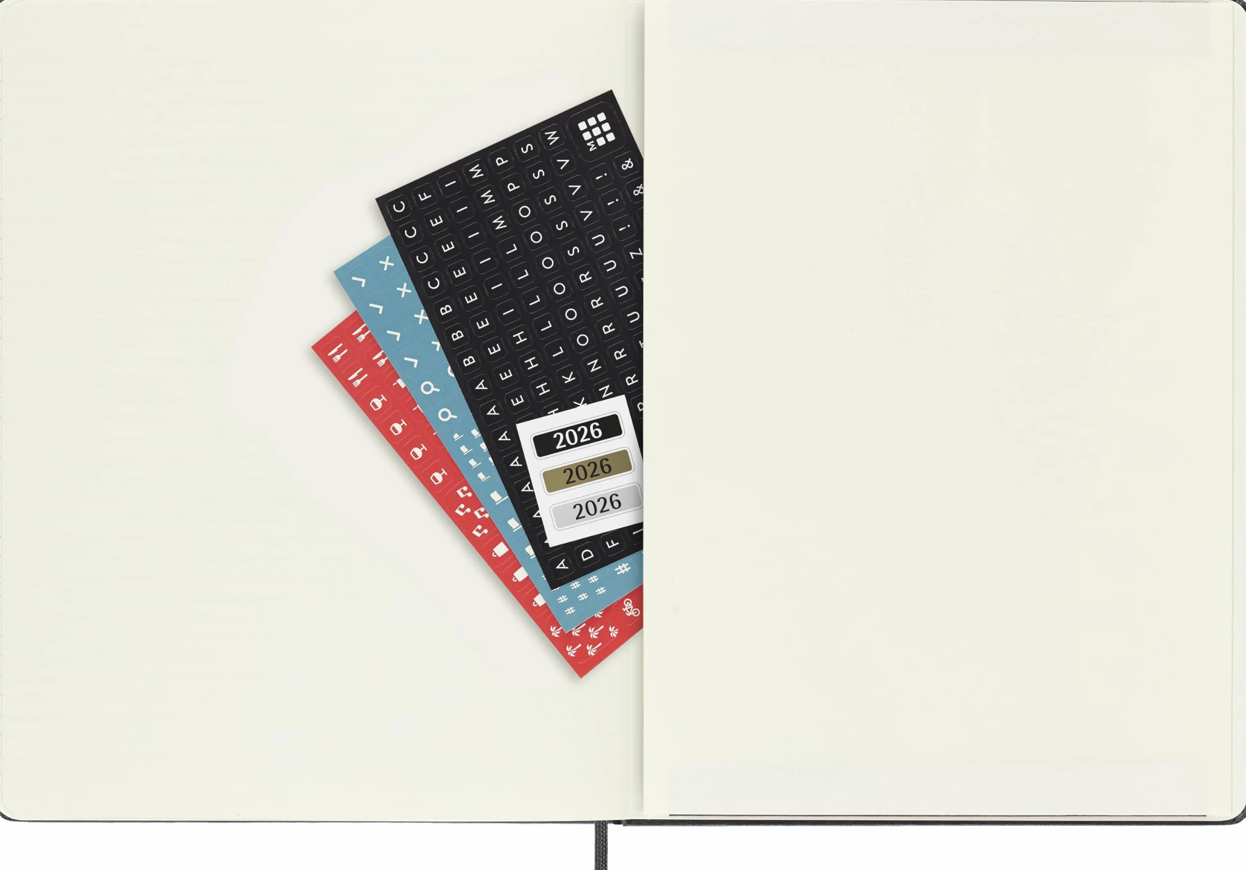 Moleskine 12 Monate Pro Wochen Notizkalender 2026, Pro XL, 1 Wo = 2 Seiten, vertikal, Spalten für Notizen, fester Einband, Schwarz
