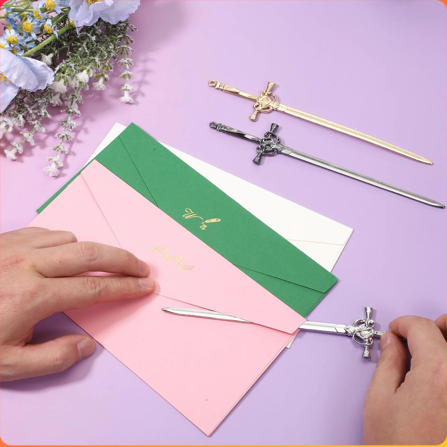 Otwieracze do listów, miecz, otwieracz do listów z ergonomicznym uchwytem, narzędzie do otwierania poczty ze stali nierdzewnej, narzędzie do otwierania poczty w domu, biurze, artykuły pocztowe