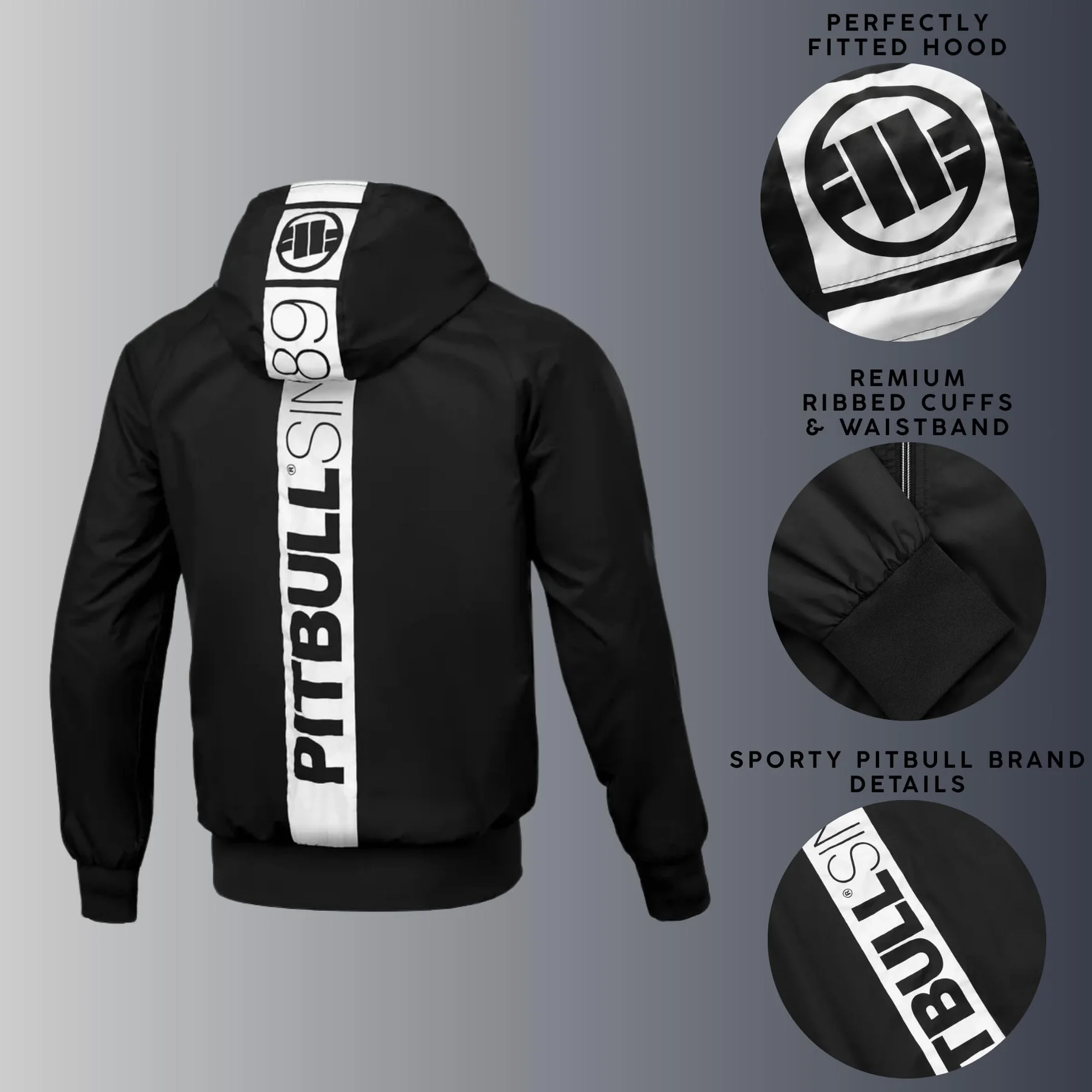 Męska Kurtka wiosenna Pit Bull West Coast z kapturem Athletic Hilltop