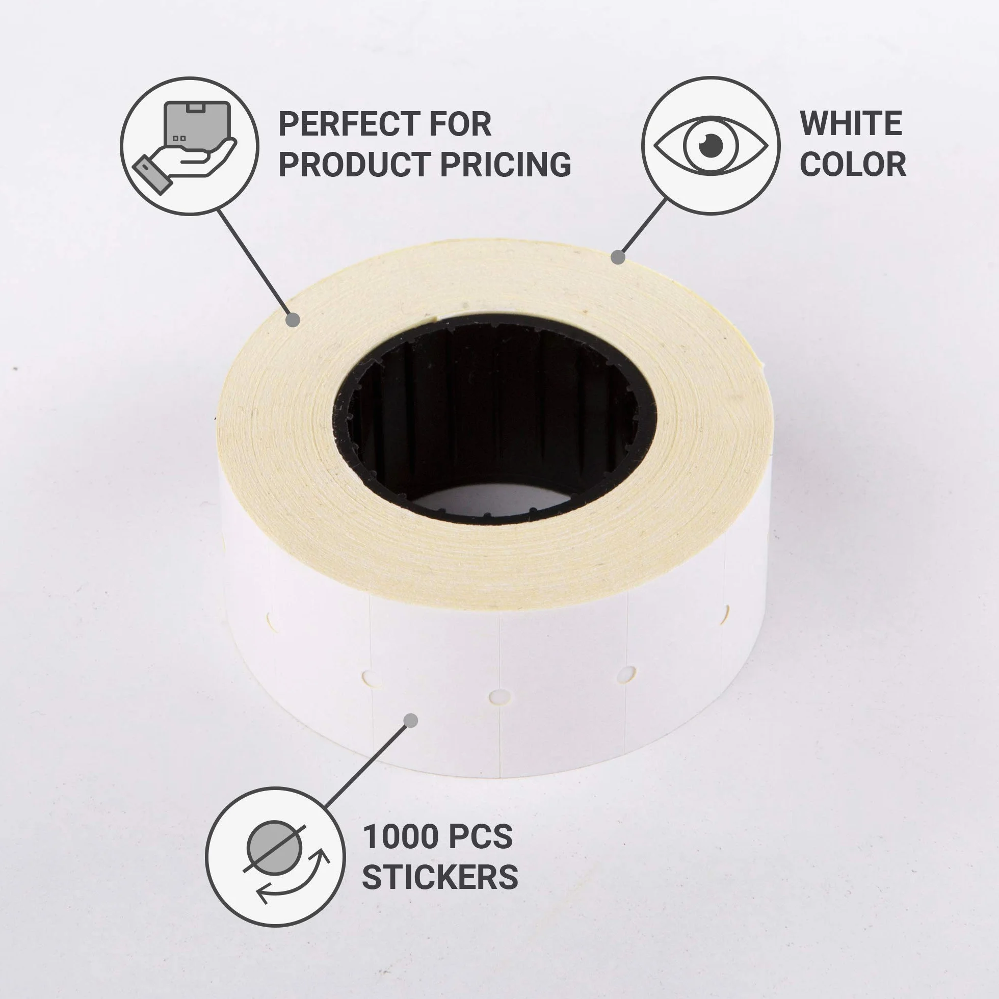 Labels (Opakowanie 10) BIAŁY 21 x 12 mm Naklejka papierowa Cena pistolet Pricemarker Papier farbige Tag MX-5500 (10)
