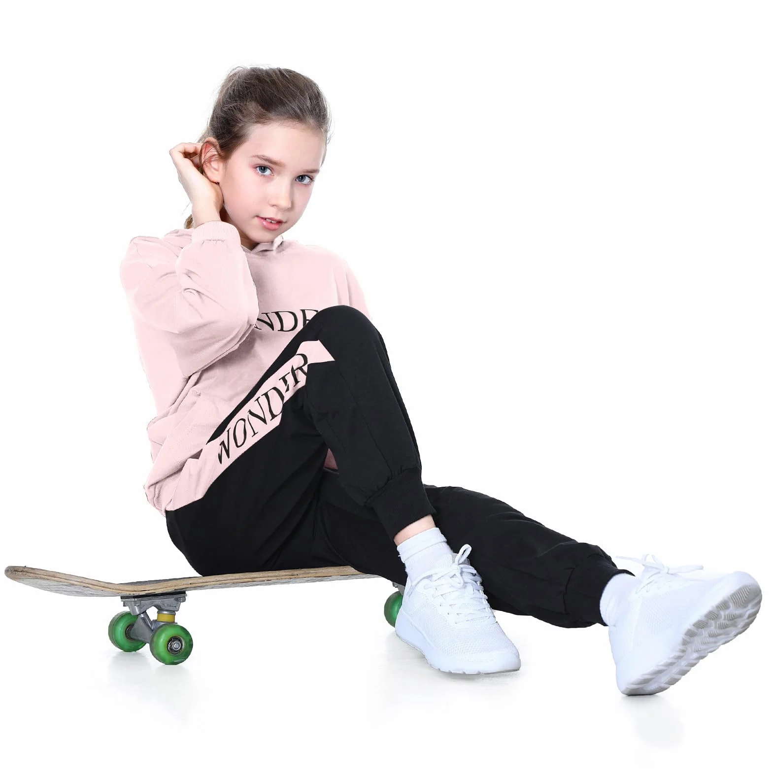 Dres treningowy dla dziewczynek, dres do joggingu, strój sportowy, 2-częściowy zestaw odzieży do joggingu, strój rekreacyjny (bluza + spodnie dresowe), wzór w paski