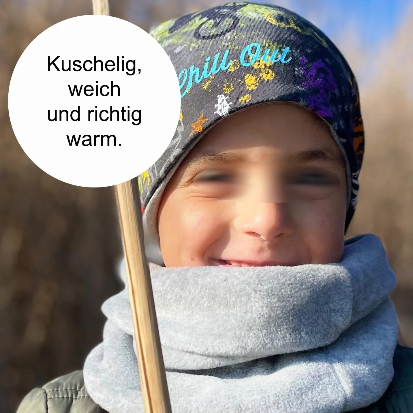 Wollhuhn Ciepła komin dla chłopców i dziewczynek nasz ocieplający szal zimowy / komin z dwoma warstwami polaru, Jednokolorowy jagodowy/różowy, jeden rozmiar