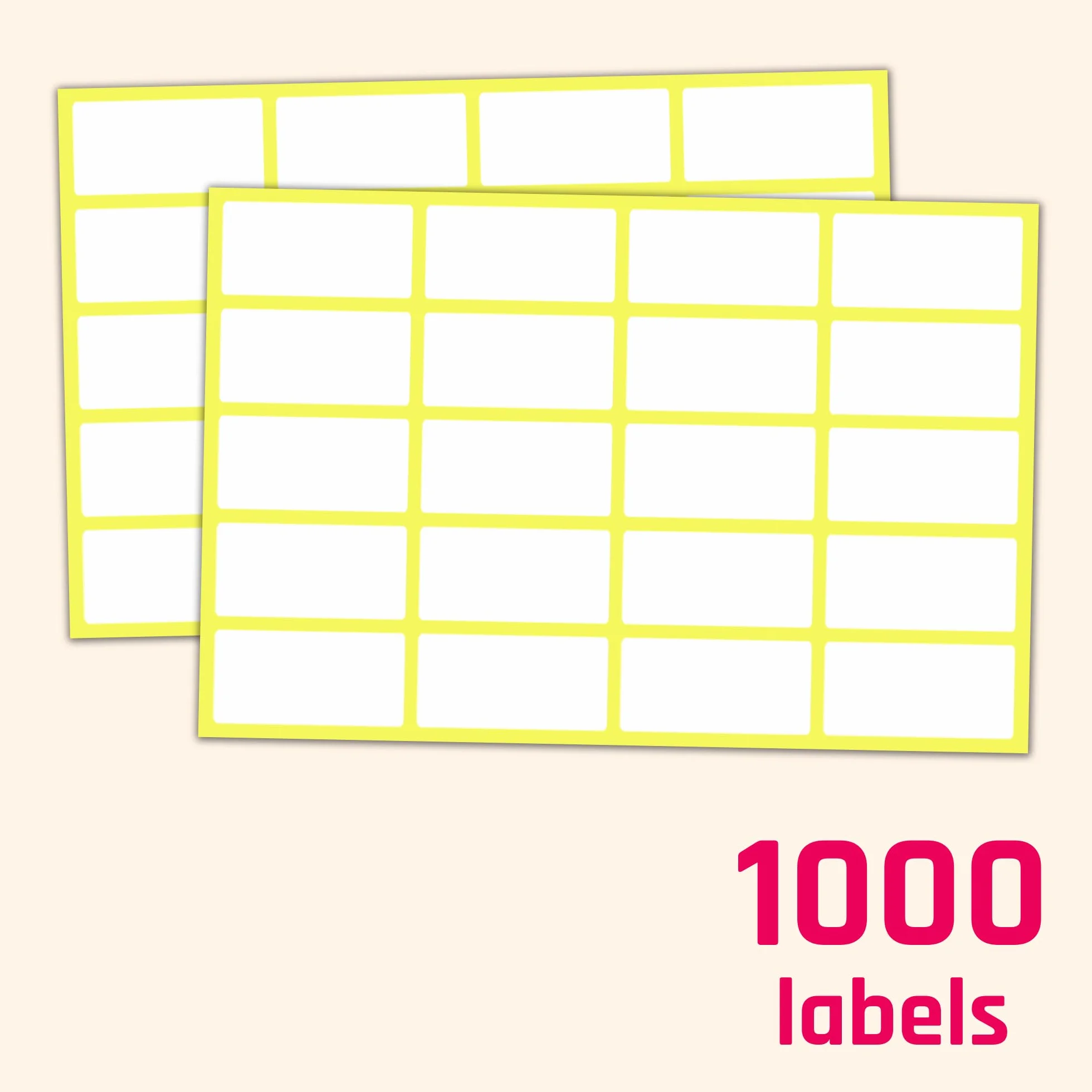 1000 Sztuk - Białe Naklejki Cenowe Etykieta Samoprzylepna Do Pisania - 40 x 20 mm