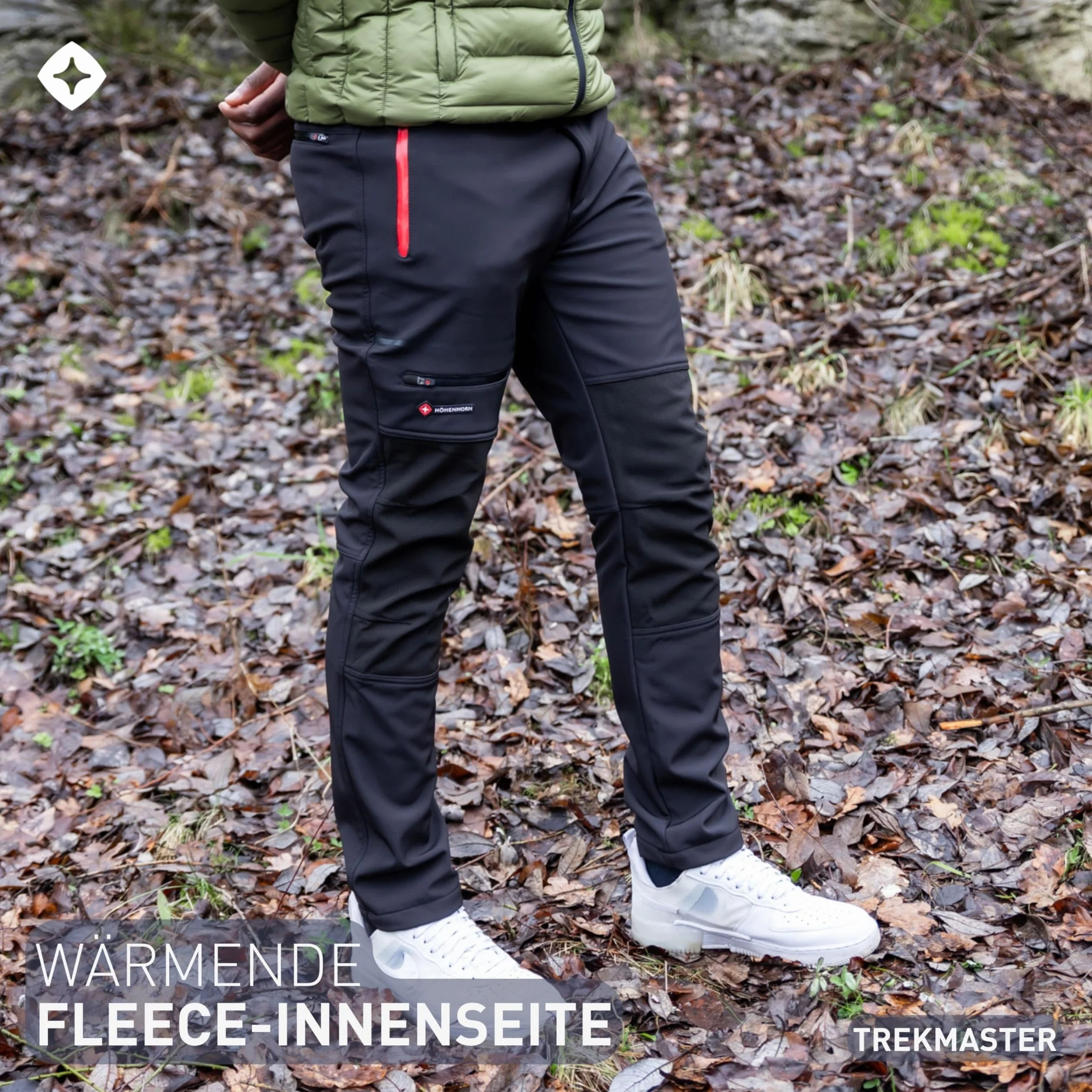 Höhenhorn Spodnie Trekkingowe Trekmaster, Softshellowe, Zimowe, Outdoorowe, Z Podszewką, Snowboardowe, Czarne, M