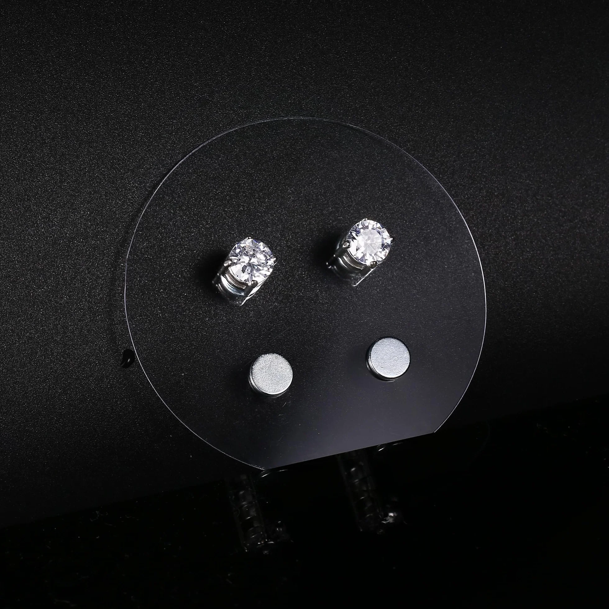 CASSIECA 2 pary kolczyków magnetycznych ze stali nierdzewnej dla mężczyzn i kobiet, niepiercingowe, hipoalergiczne, z tlenkiem cyrkonu, 5 mm / 6 mm / 7 mm