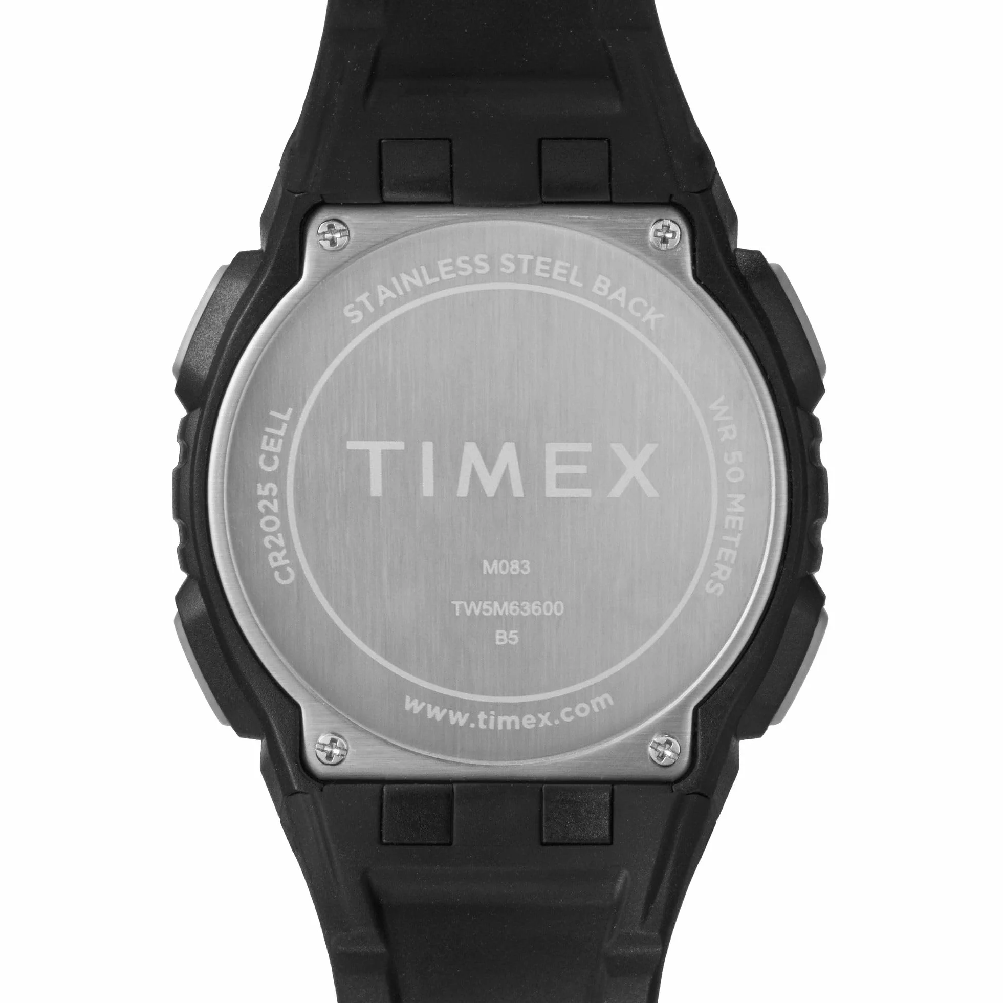 Timex Sport zegarek męski 43 mm – czarny pasek z żywicy, tarcza cyfrowa, koperta w kolorze czarnym, TW5M63600