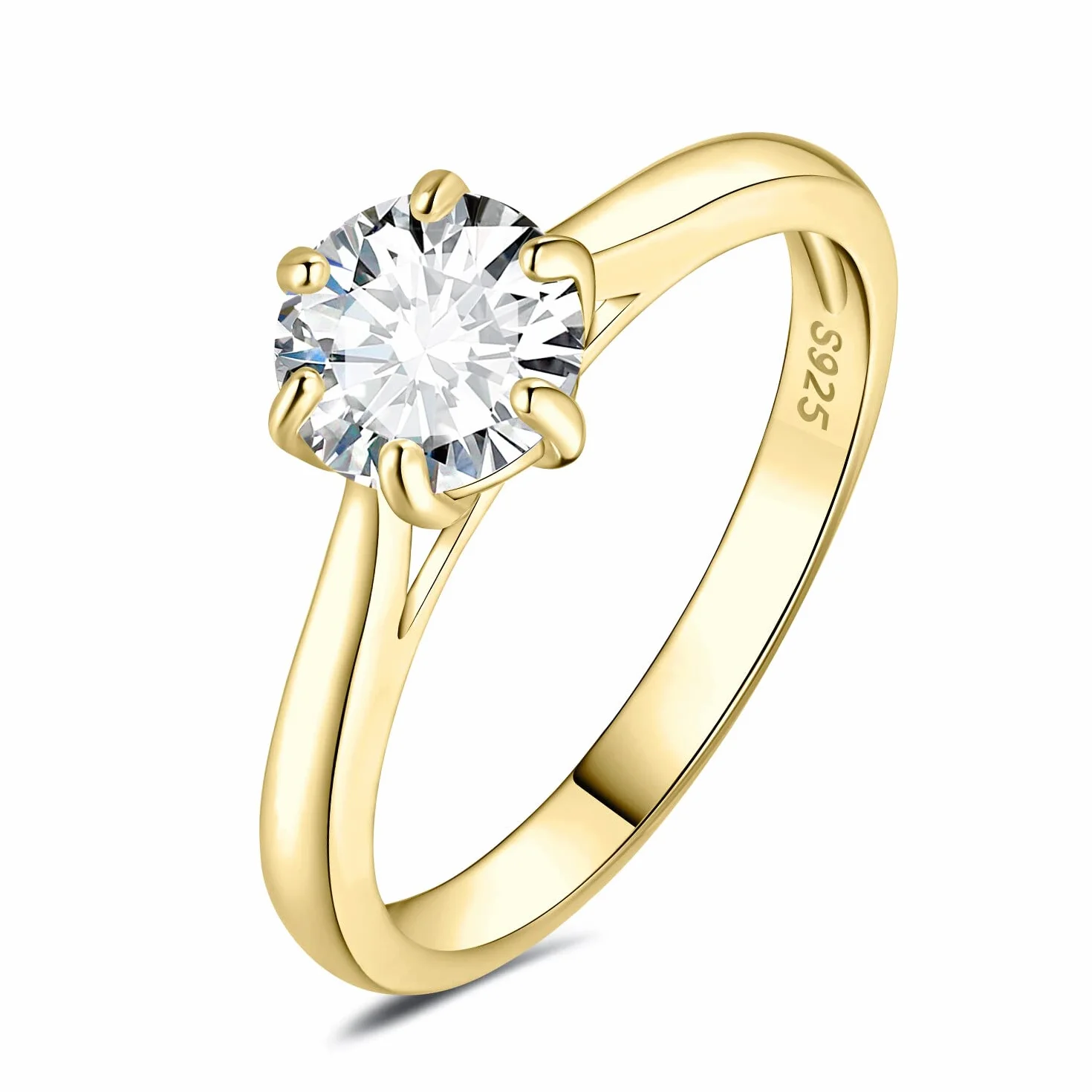 JewelryPalace 1ct 2ct 3ct okrągła cyrkonia pierścionek zaręczynowy damski pierścionek zaręczynowy srebro 925, obrączki różowe złoto