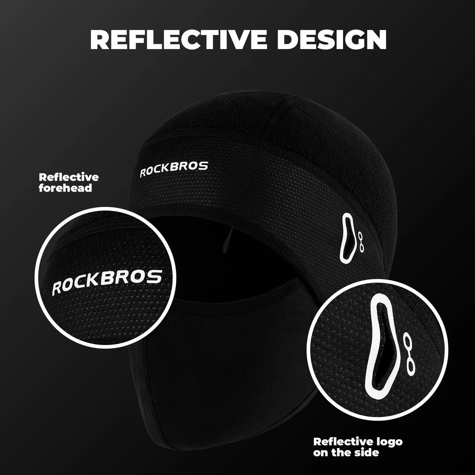 ROCKBROS Zimowa czapka rowerowa Czapka pod kask dla mężczyzn i kobiet, wiatroodporna czapka termiczna pod kask z polarową podszewką i otworem na okulary