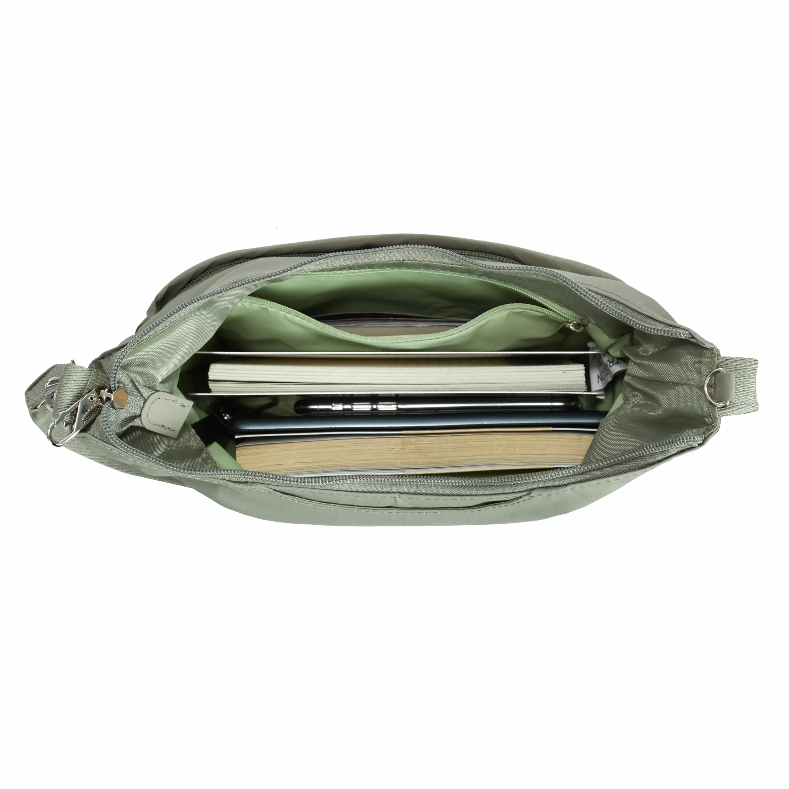 Travelon Unisex Anti-Theft Roam Medium Crossbody, Mech, 8"H(center) x 9.75"H(wing) x 11W x 3"D