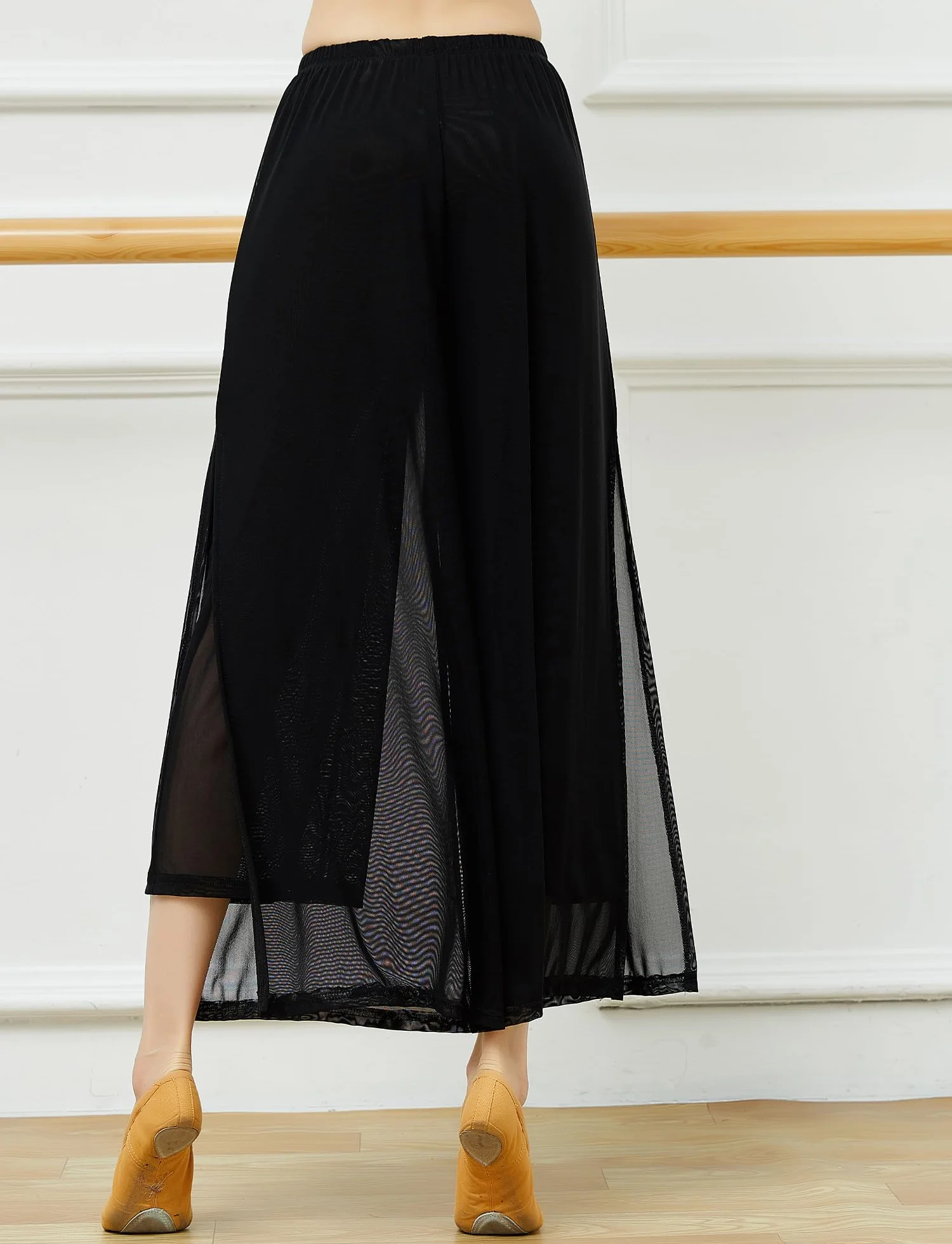 SEAUR Damskie spodnie do tańca, szyfon, szerokie nogawki, do tańca orientalnego, latynoski, pilates, joga, palazzo, spodnie letnie, spodnie rekreacyjne, S-XL