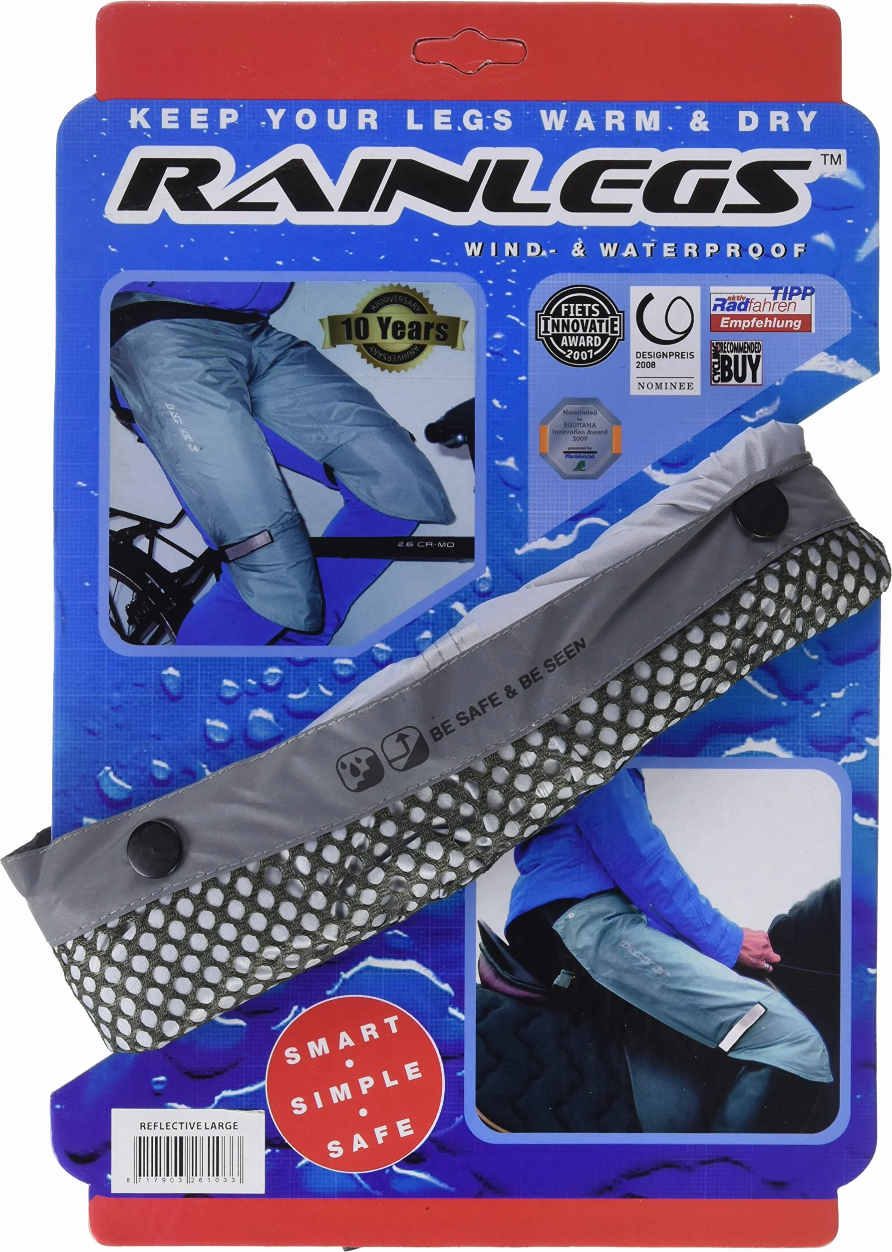 Cicli Bonin Unisex Rainlegs płaszcz przeciwdeszczowy, odblaskowy, jeden rozmiar