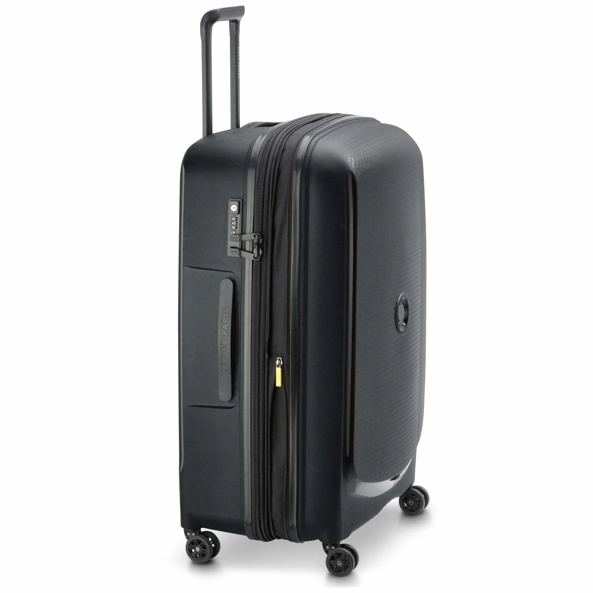 DELSEY PARIS Belmont Plus, walizka dla dorosłych, materiał z recyklingu, czarne, L Extensible (76 cm) Materiale Riciclato, rozciągliwy