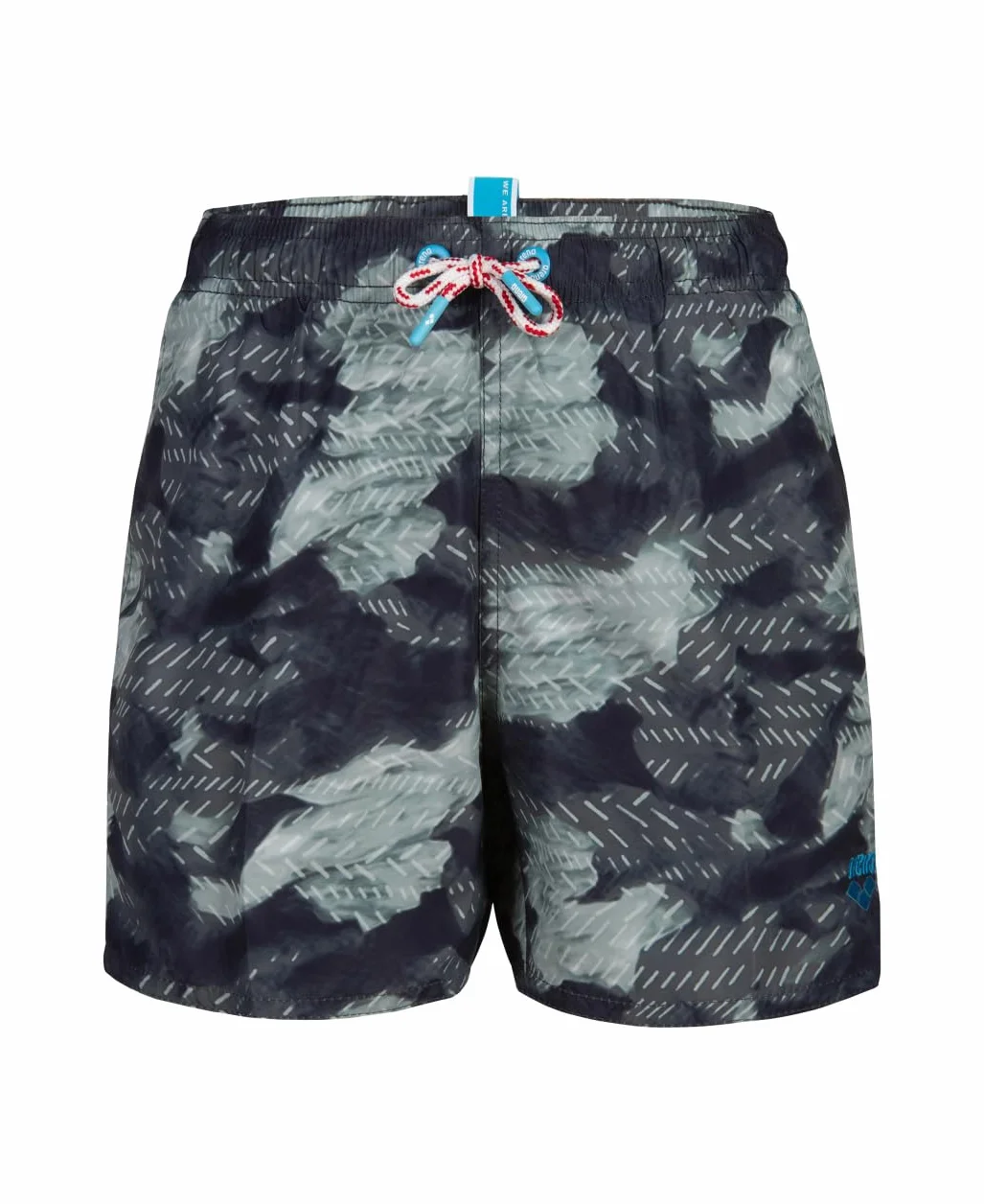 Arena Boy's Water Prints Bokserki plażowe Ao Short, Asfalt-multi, 6-7 lat