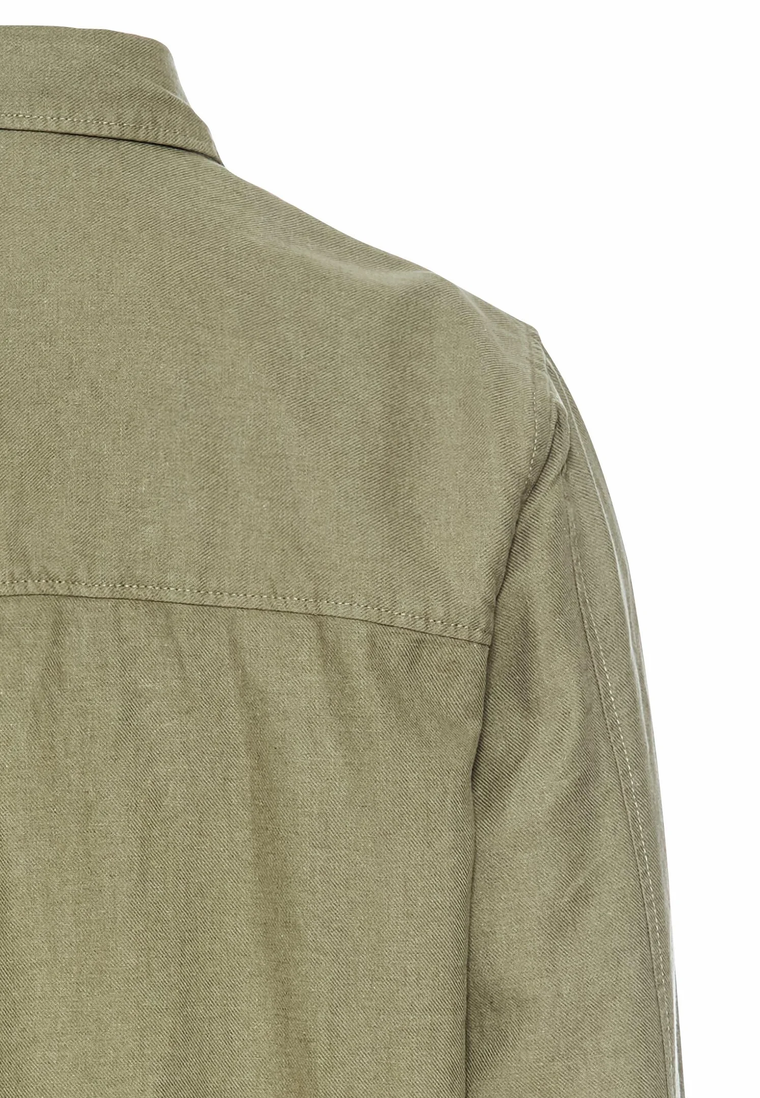 camel active Męski overshirt z mieszanki lnu i bawełny, ciemnozielony, M
