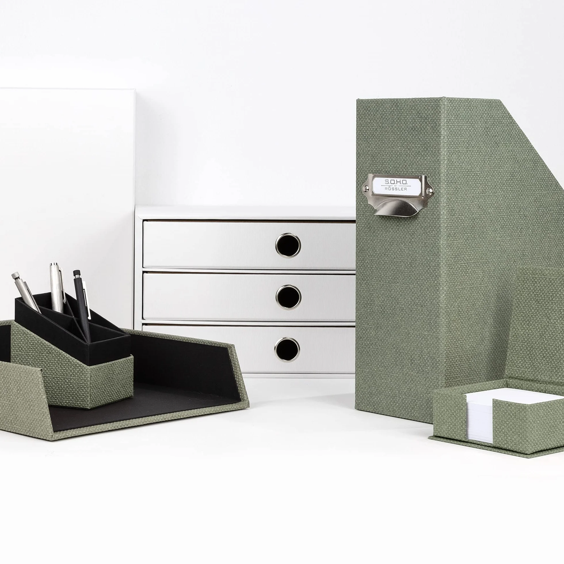 Rössler Papier 1312452670 - S.O.H.O. Slipcase, wymiary: 11 x 11 cm, Special Line Sage, 1 sztuka