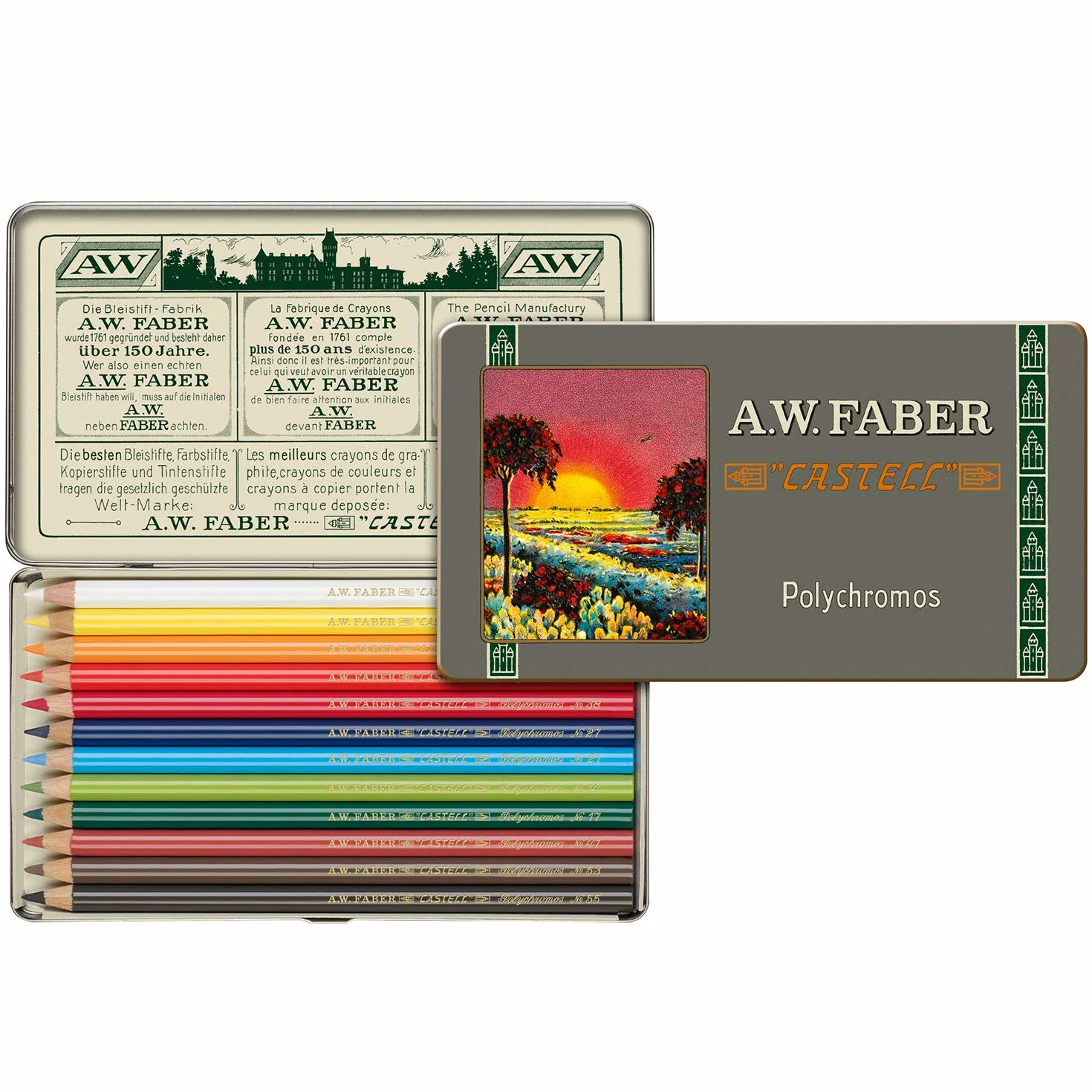 Faber Castell Limitowana edycja 111. rocznica - puszka z 12 ołówkami artystycznymi Polychromos