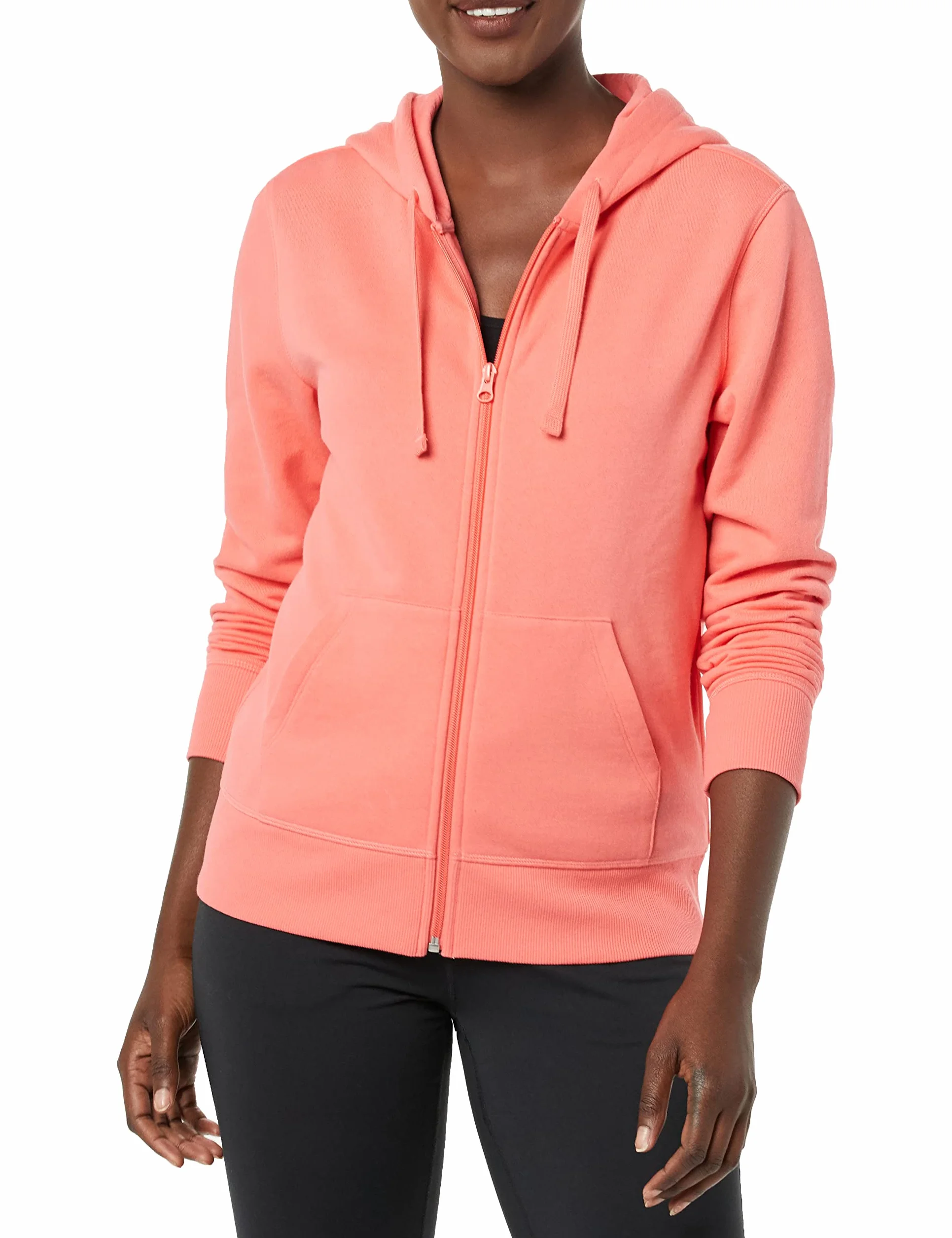 Amazon Essentials Kobiety Bluza z kapturem z polaru French Terry na zamek błyskawiczny (dostępna w wersji Plus Size)