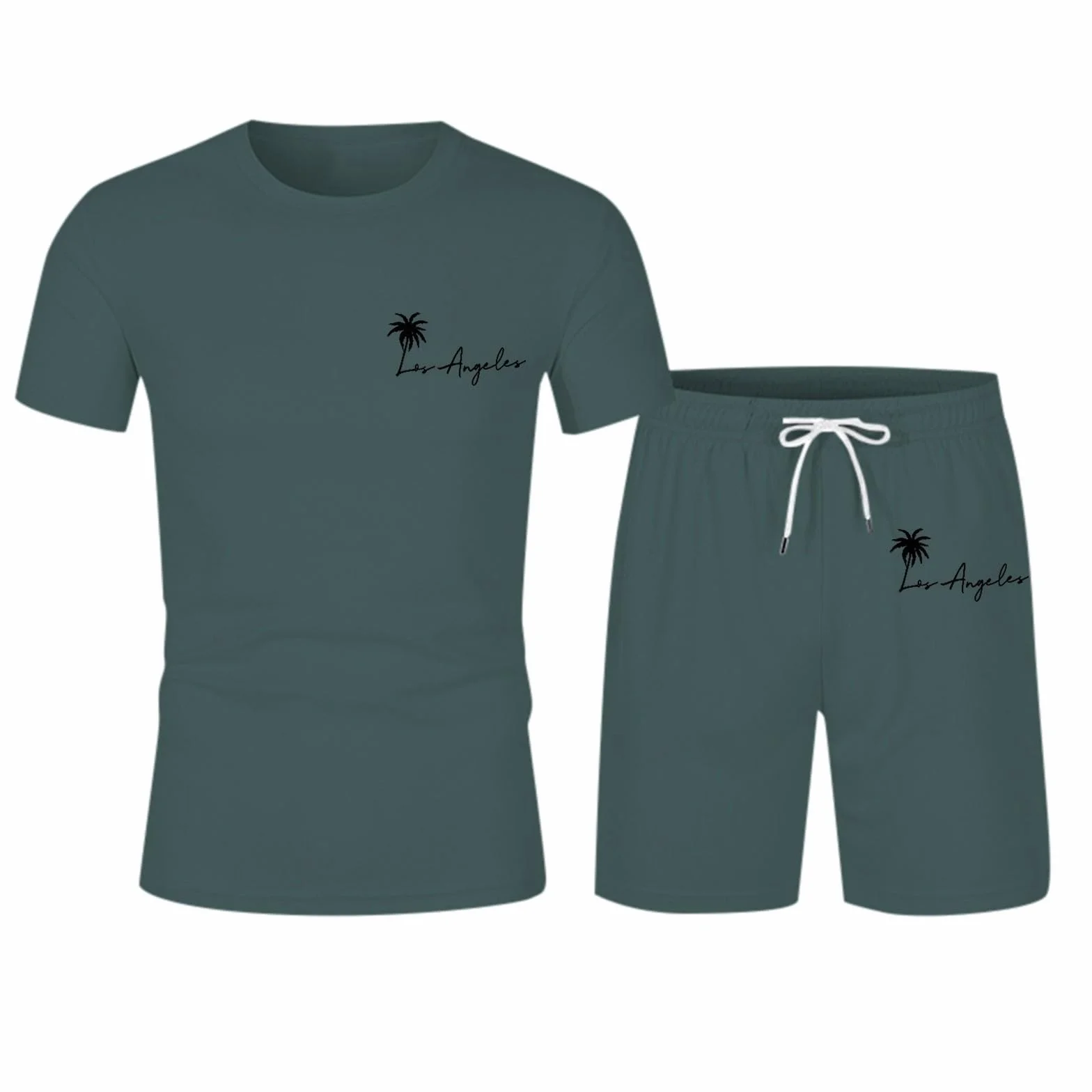 Odzież sportowa Dresy dla mężczyzn 2 szt. Kombinezony sportowe Męskie Stylowe Letnie Nadruk Koszulka I Szorty Strój Lekki Oddychający Athleisure Sportwear Outdoor Dresy Odzież