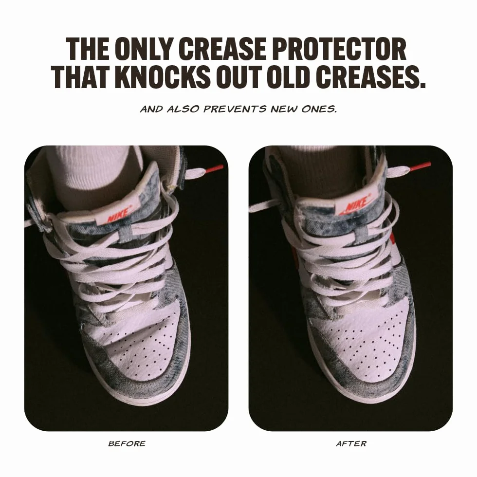 Crease Beast Ochraniacz na zagniecenia butów z pianki memory - zatrzymuje zagniecenia w nowych i starych butach - dla Jordan, Dunks, Air Force, dla mężczyzn i kobiet, Czarny, 3.5 - 7 US Youth sizes or