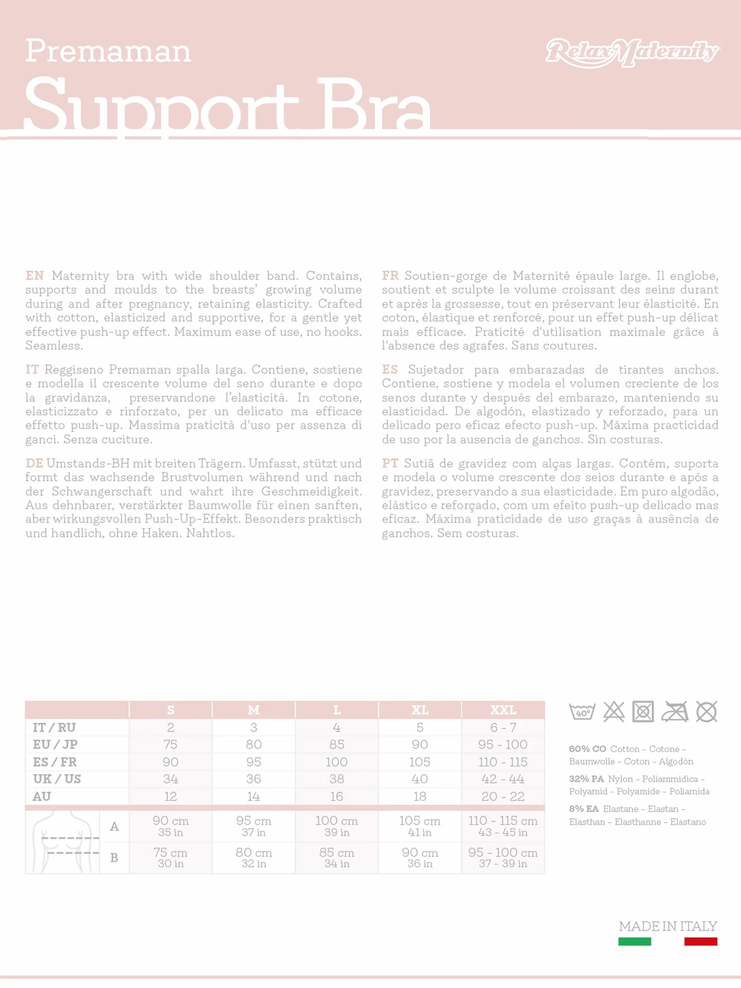 RelaxMaternity 5310 bawełniany biustonosz ciążowy modelujący i podtrzymujący biust w ciąży