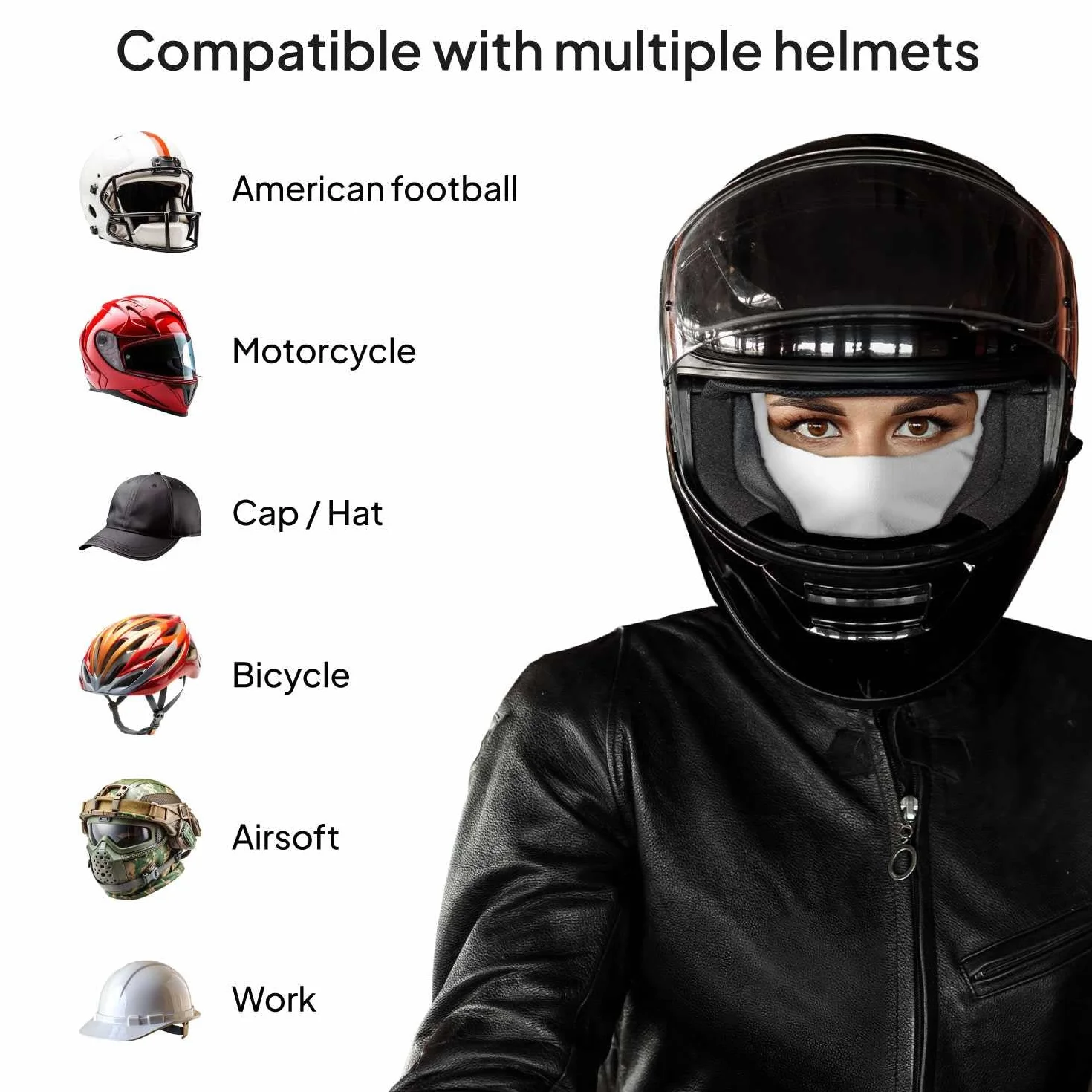 OcioDual Maska kominiarka 6 w 1 do motocykla, jazdy na rowerze, jazdy na nartach, wędrówek, maski, majtek, oddychająca maska ochronna, lekki szalik