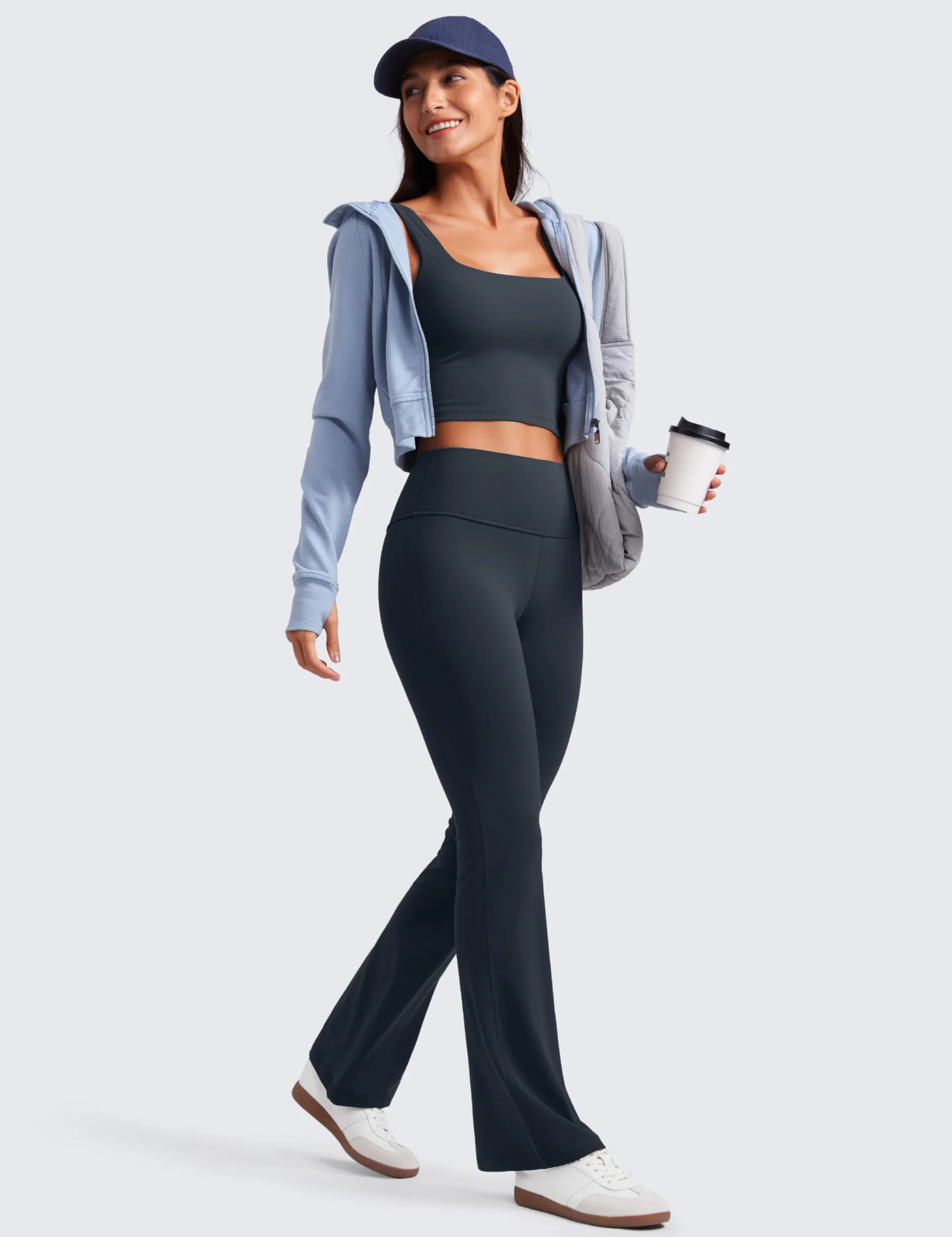 CRZ YOGA Damskie spodnie Butterluxe z wysokim stanem i rozszerzanymi nogawkami, 33,5 cala, joga, bootcut, szerokie, z kieszenią