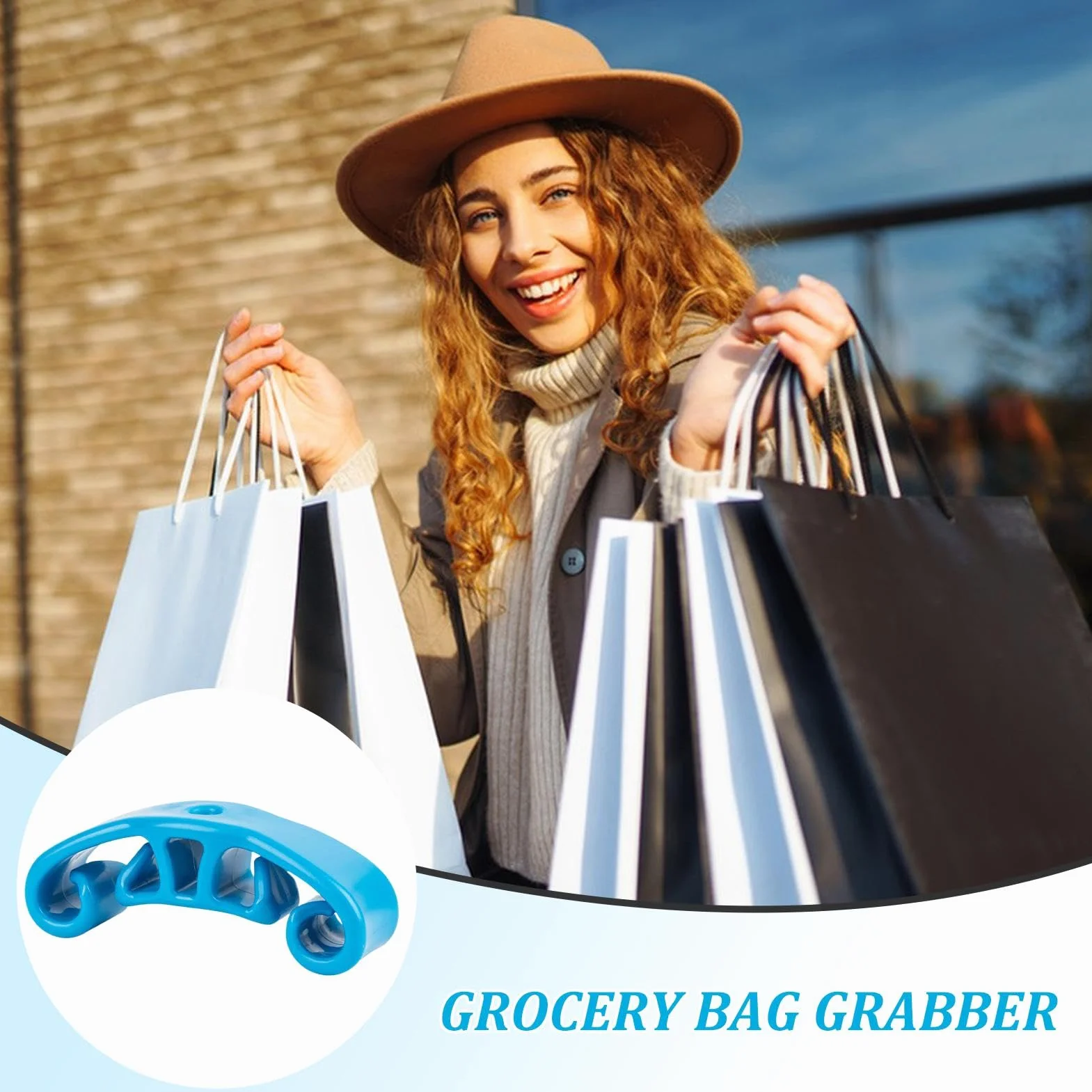 Bag Handle for Groceries, Shopping Bag Carrier Handle, Durable Grocery Carrier Grips, Heavy Duty Grocery Bag Handle, Bag Grips for Shopping, Grocery Carrier Grips for Family