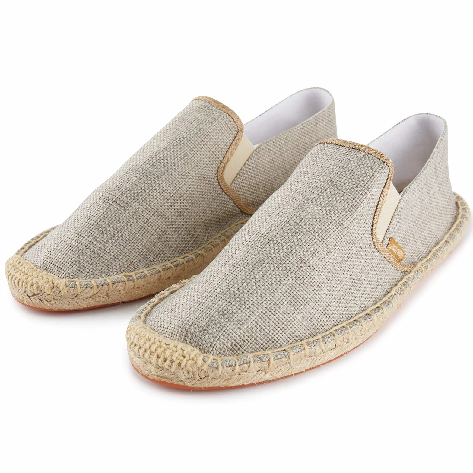 Alexis Leroy Jednolity kolor Slipper Espadryle Męski Flats Slip-On z płótna żaglowego Beżowy 43 EU