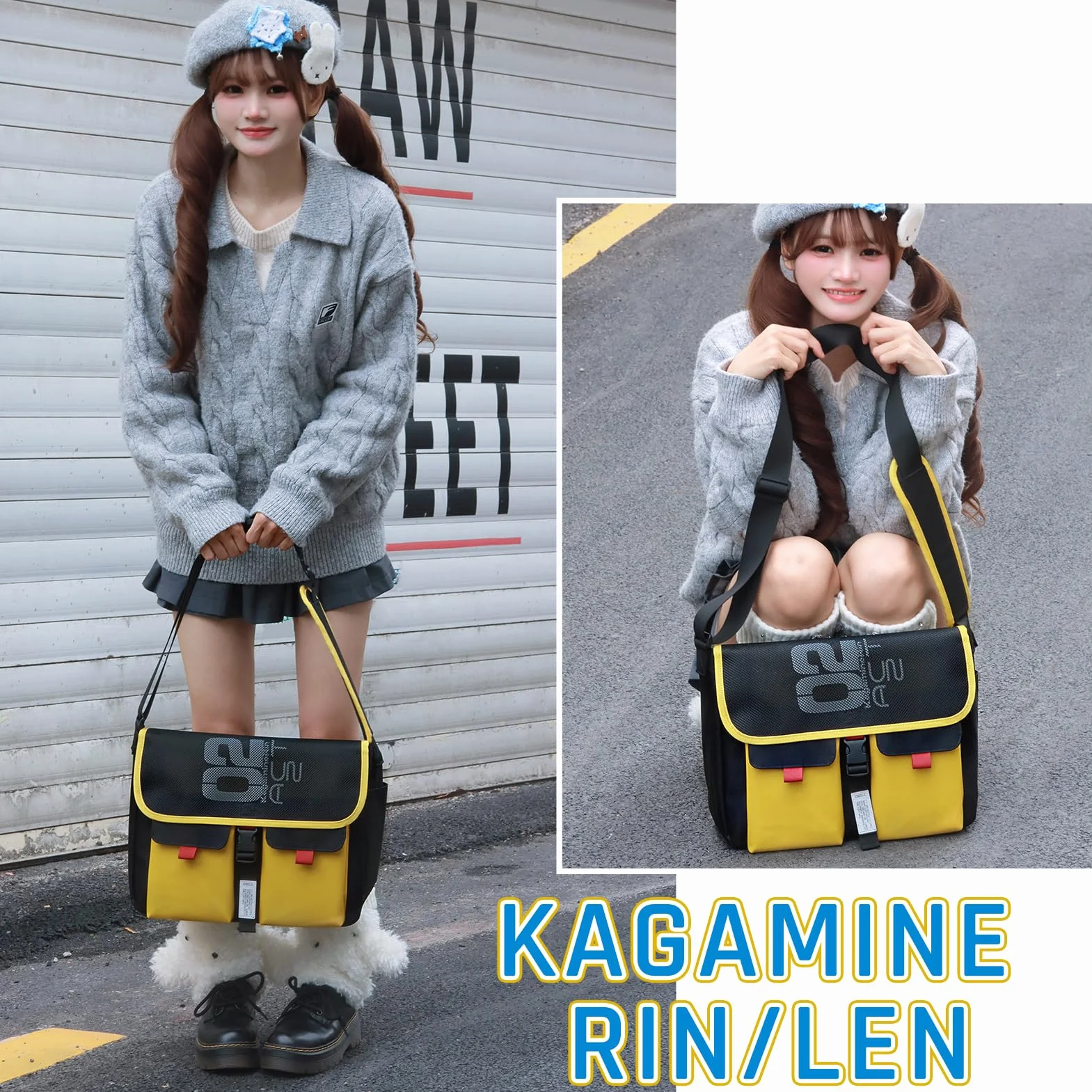 FIREFIRST x Hatsune Miku & Kagamine Rin/Len Torebki Hobo na Ramię