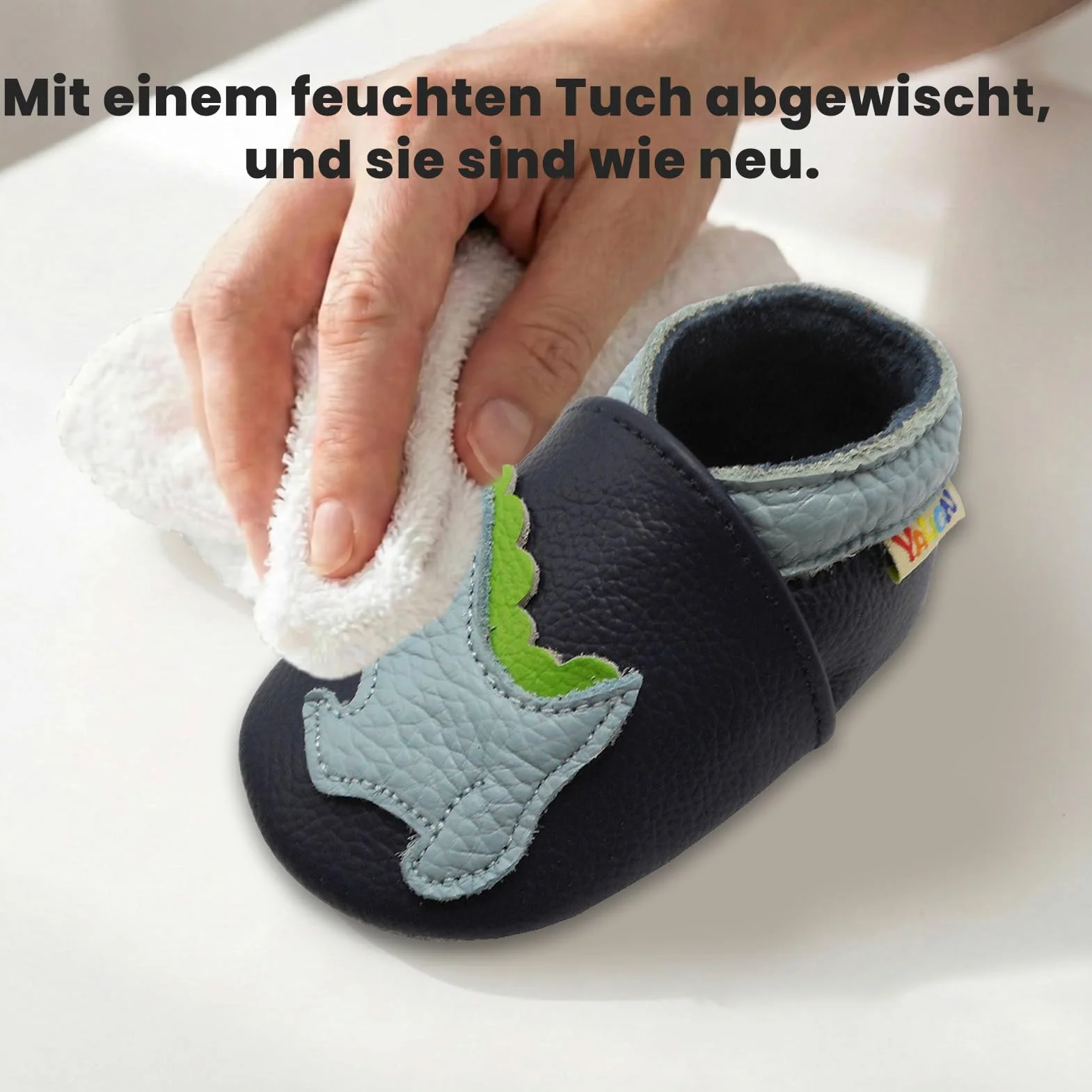 YALION Chłopce buty do raczkowania dla dziewczynek i małych dzieci, miękka skóra, buty do nauki chodzenia, kapcie dla niemowląt z zamszowymi podeszwami, różne style
