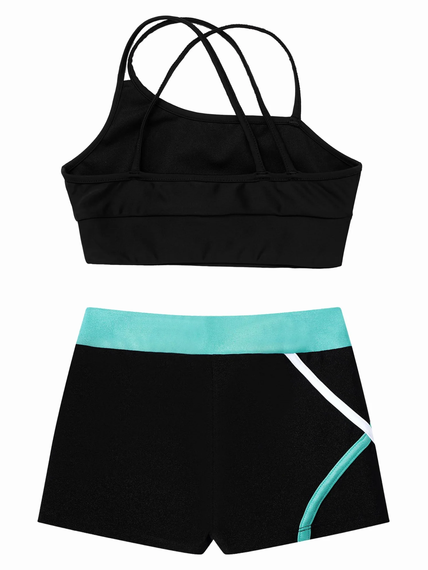 Dwuczęściowy zestaw bikini dla dziewczynek, tank top + szorty, strój kąpielowy na lato, strój sportowy, moda kąpielowa, pływanie, surfowanie