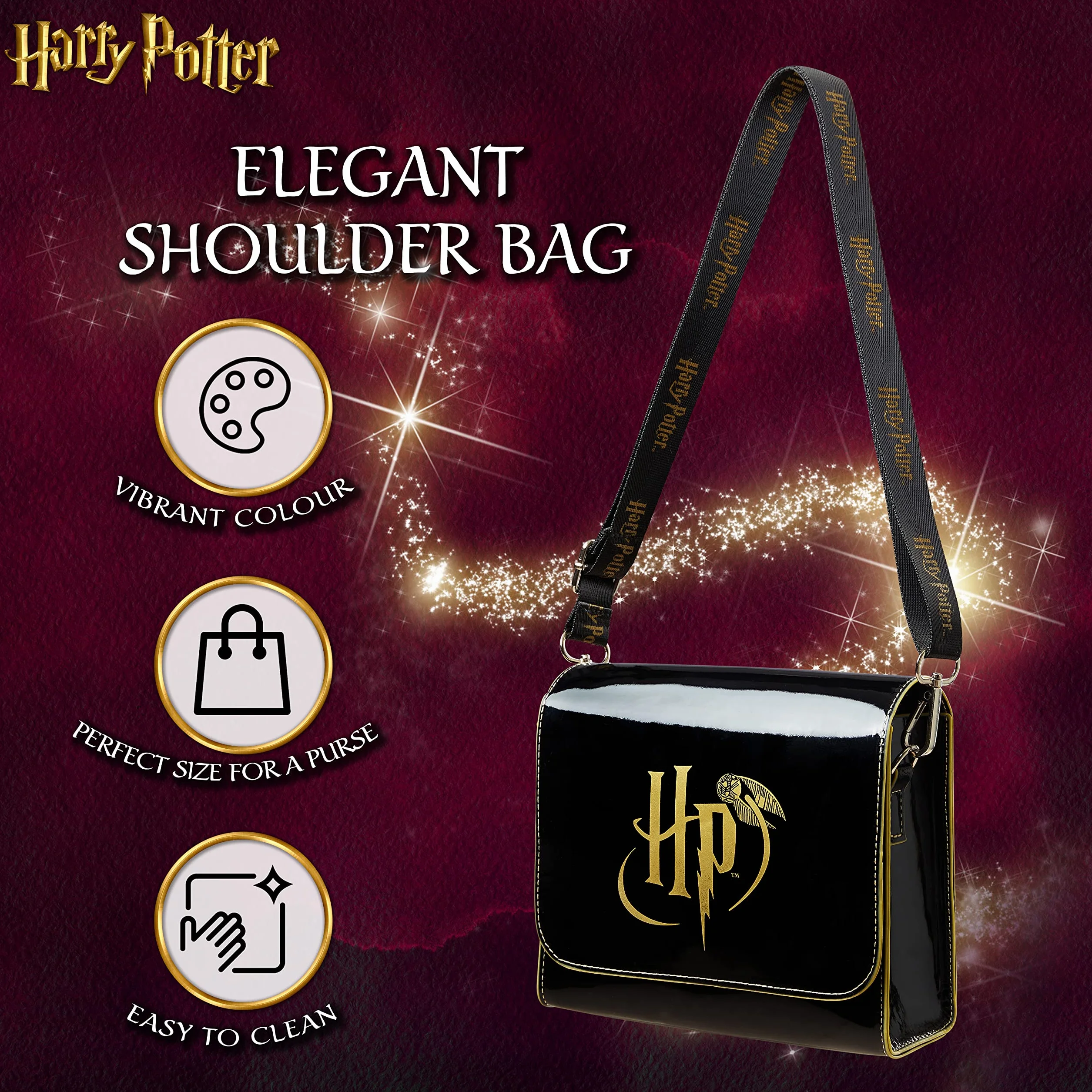Harry Potter Torebka - Torba na ramię z regulowanym paskiem 18 x 16 Stylowe torby na ramię dla dziewczynek - Prezenty dla dziewczynek
