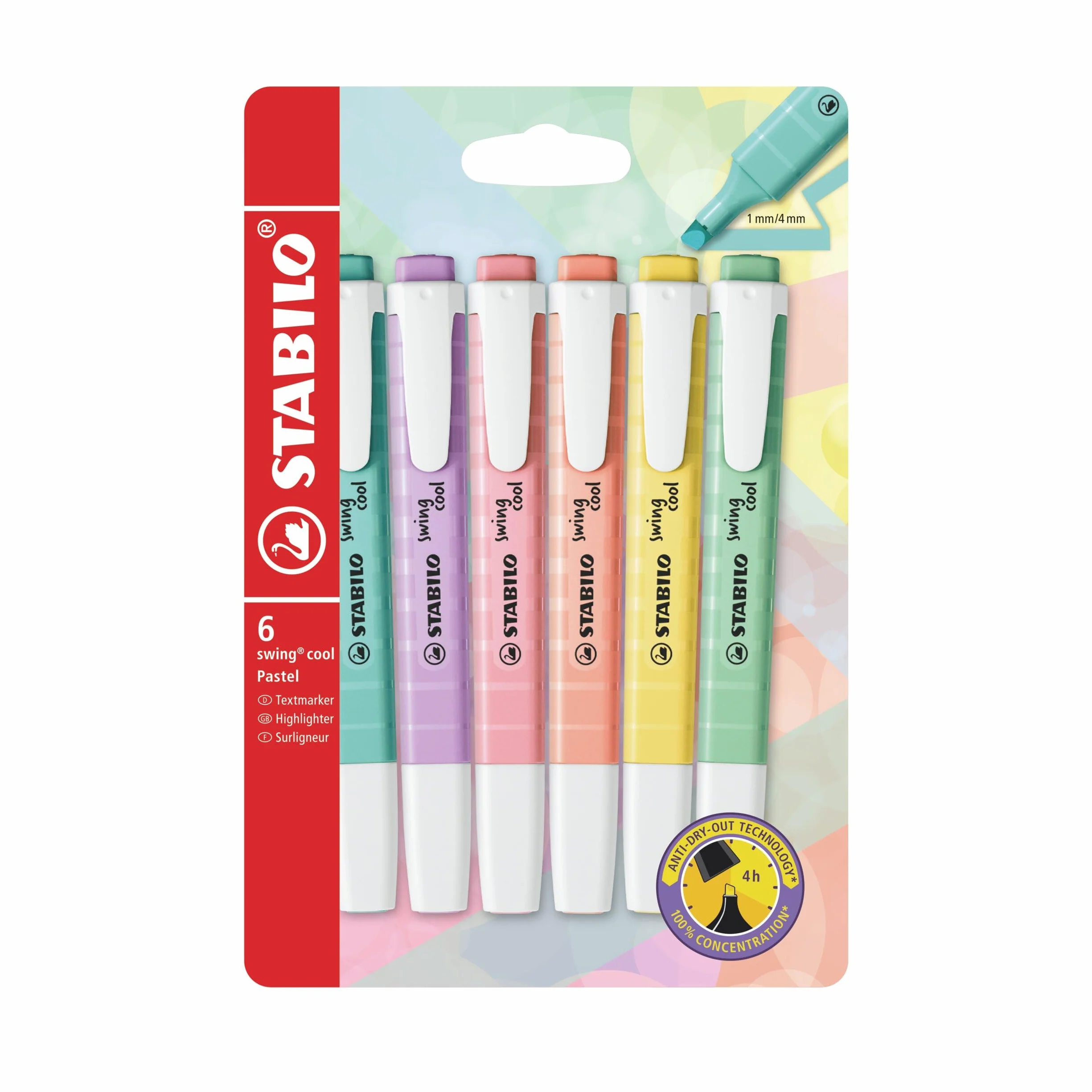 Zakreślacz - STABILO swing cool Pastel etui 6 sztuk