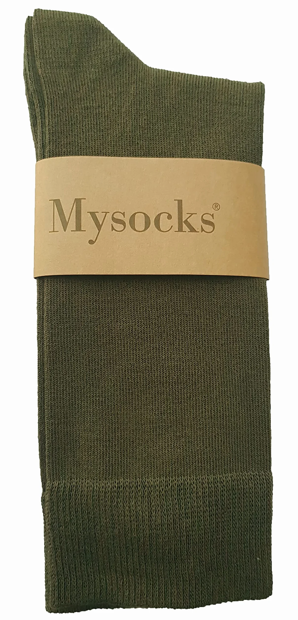 Mysocks Skarpety unisex Crew Plain Khaki 4-7, Khaki, 36.5-39.5 EU