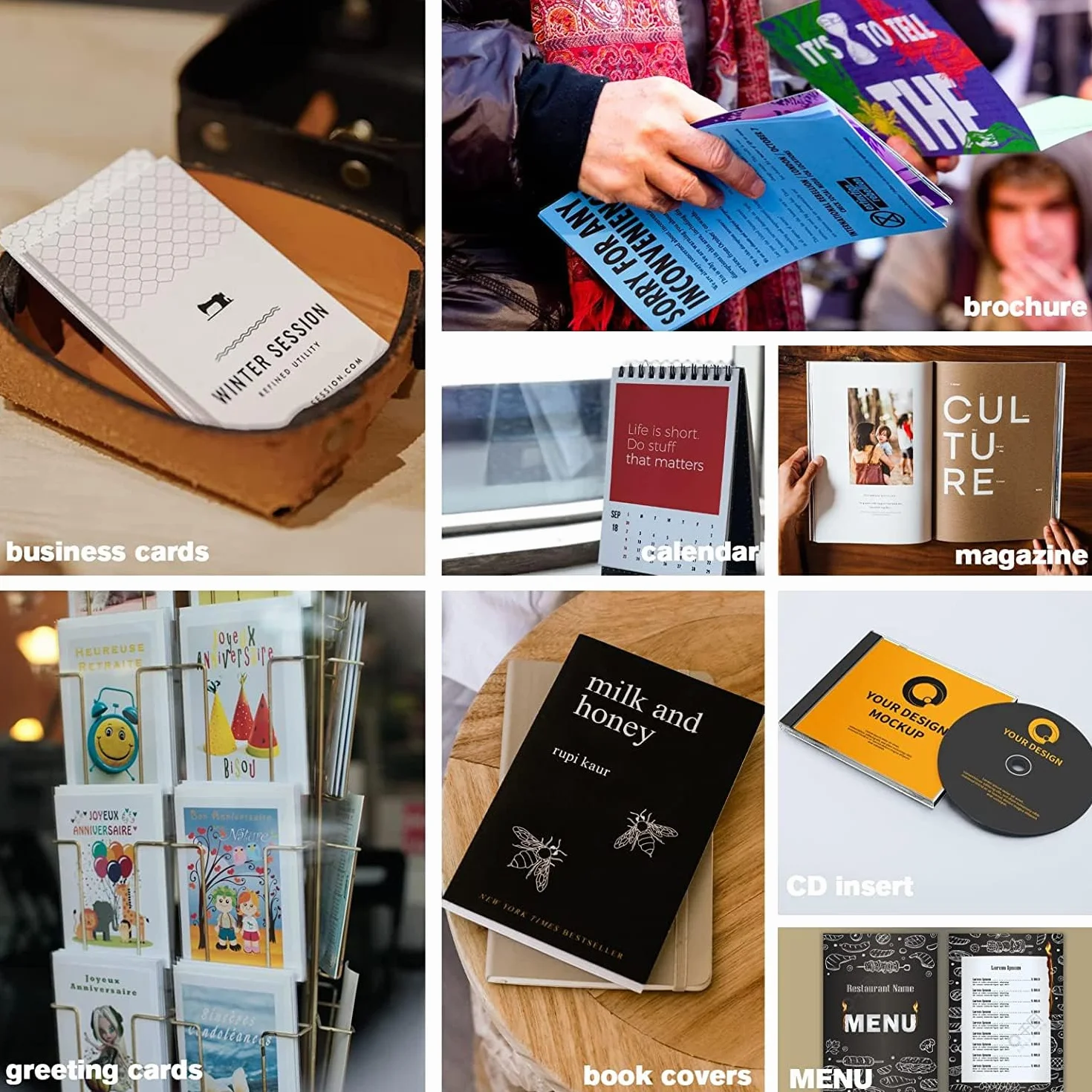 Gruby, dwustronny, matowy papier fotograficzny A3, 260 g/m², 60 arkuszy papieru do drukarek atramentowych, do menu, kalendarza, do druku atramentowego