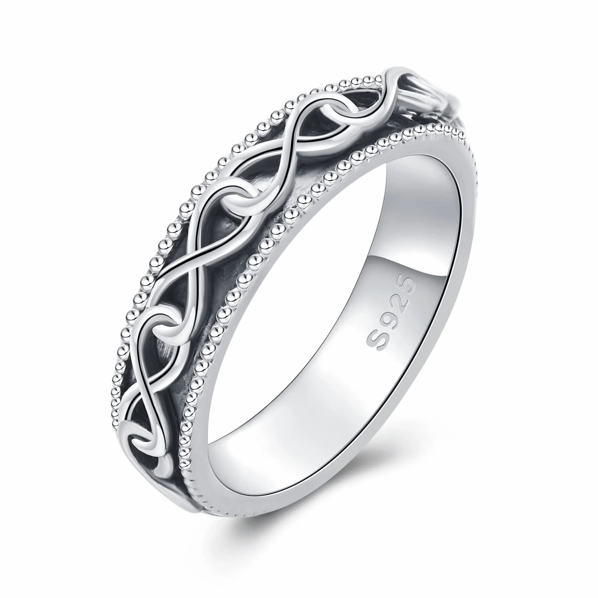 Fidget Ring pierścionek ze srebra próby 925, dla kobiet, redukuje stres i stres